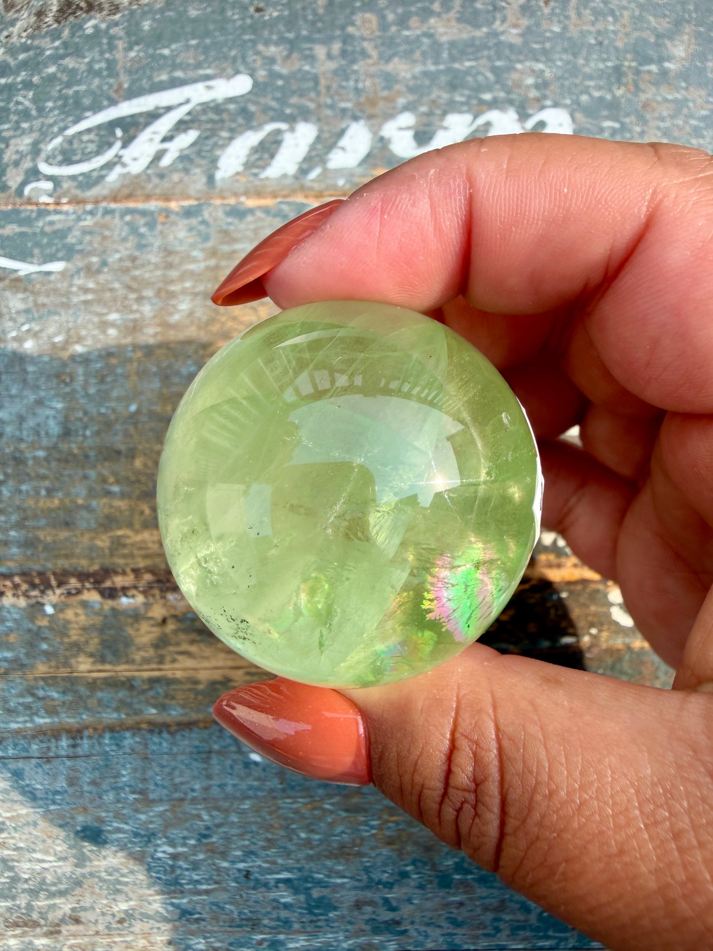 Gorgeous Lime Green Fluorite Sphere | Opt 55 *PYRITE INCLUSIONS