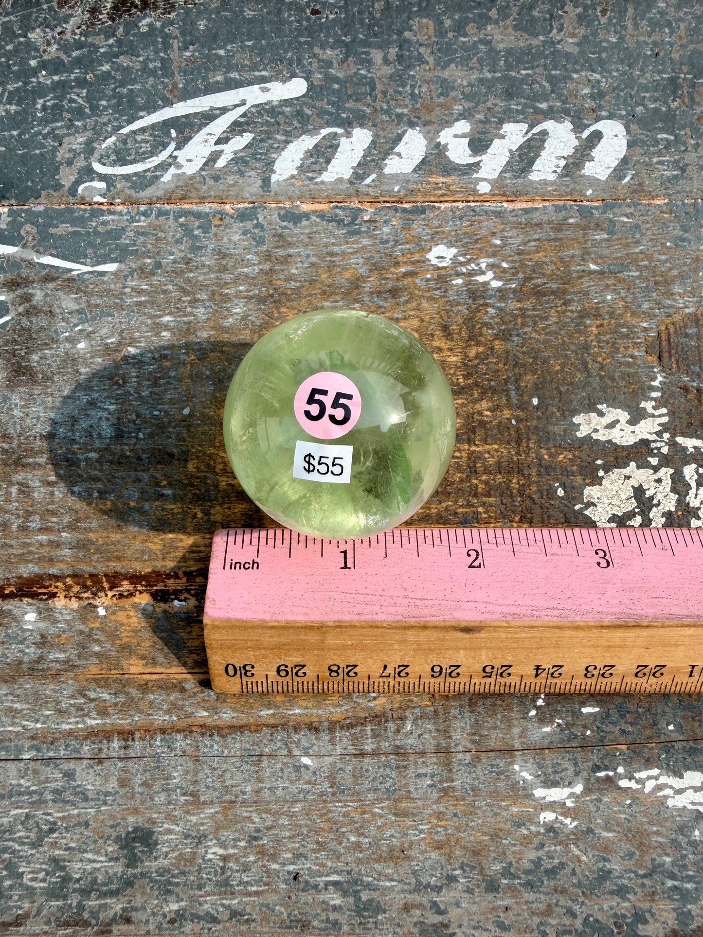 Gorgeous Lime Green Fluorite Sphere | Opt 55 *PYRITE INCLUSIONS