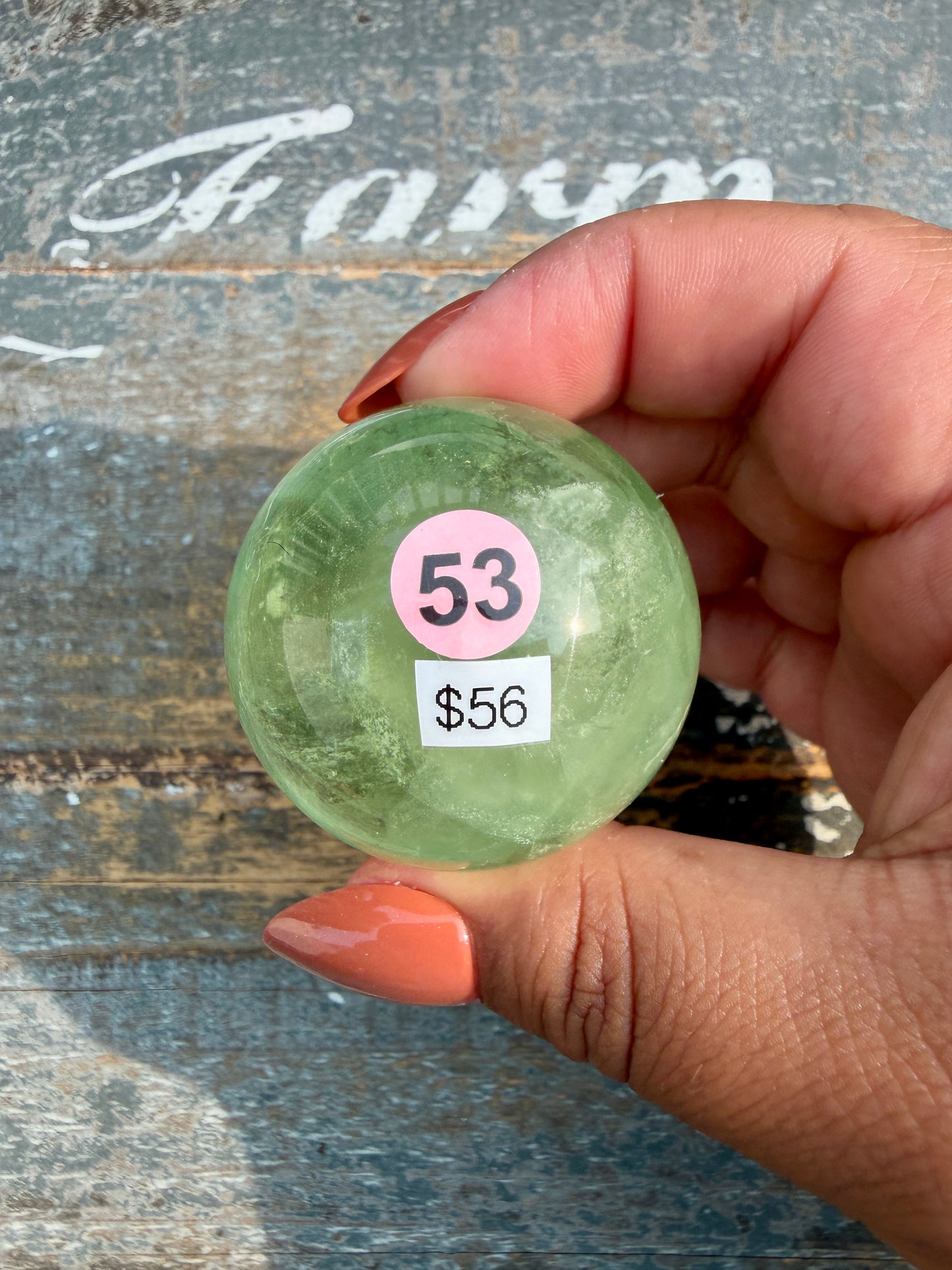 Gorgeous Lime Green Fluorite Sphere | Opt 53