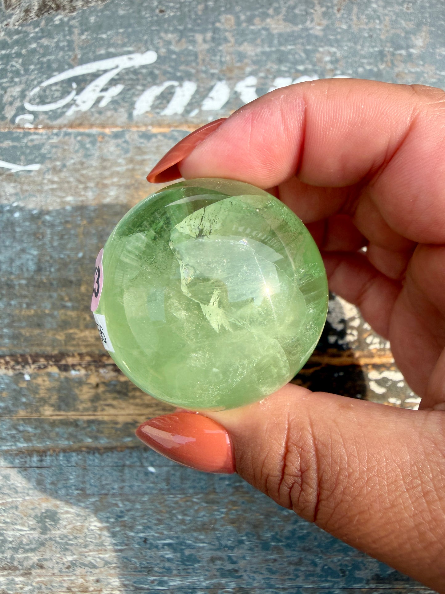 Gorgeous Lime Green Fluorite Sphere | Opt 53
