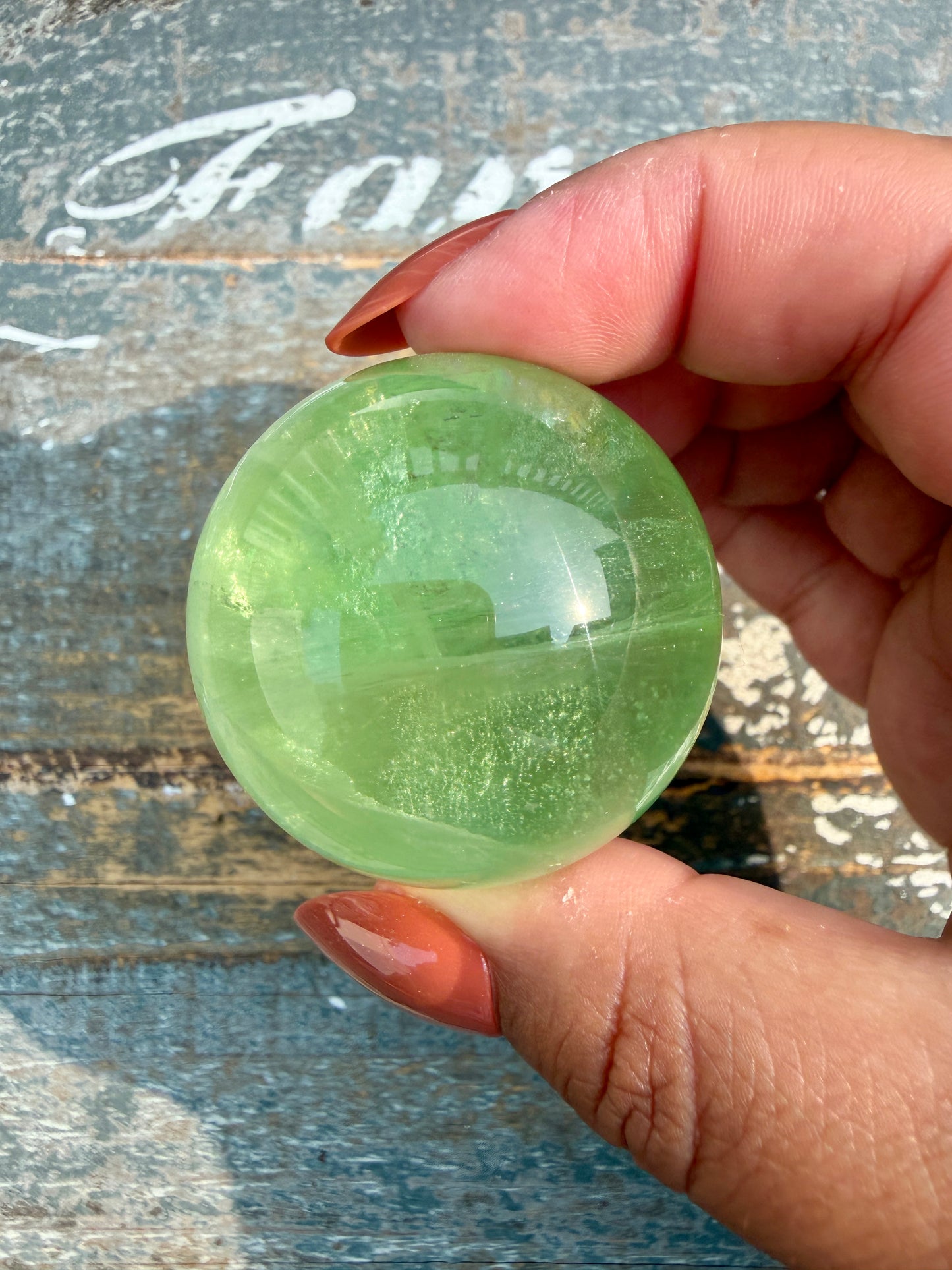 Gorgeous Lime Green Fluorite Sphere | Opt 53