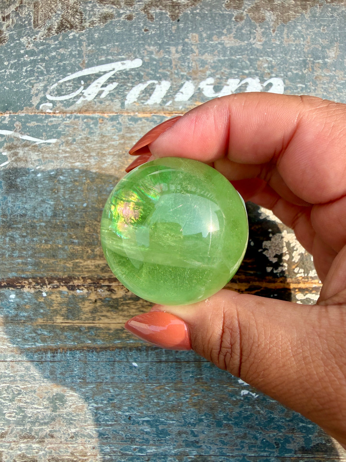 Gorgeous Lime Green Fluorite Sphere | Opt 53