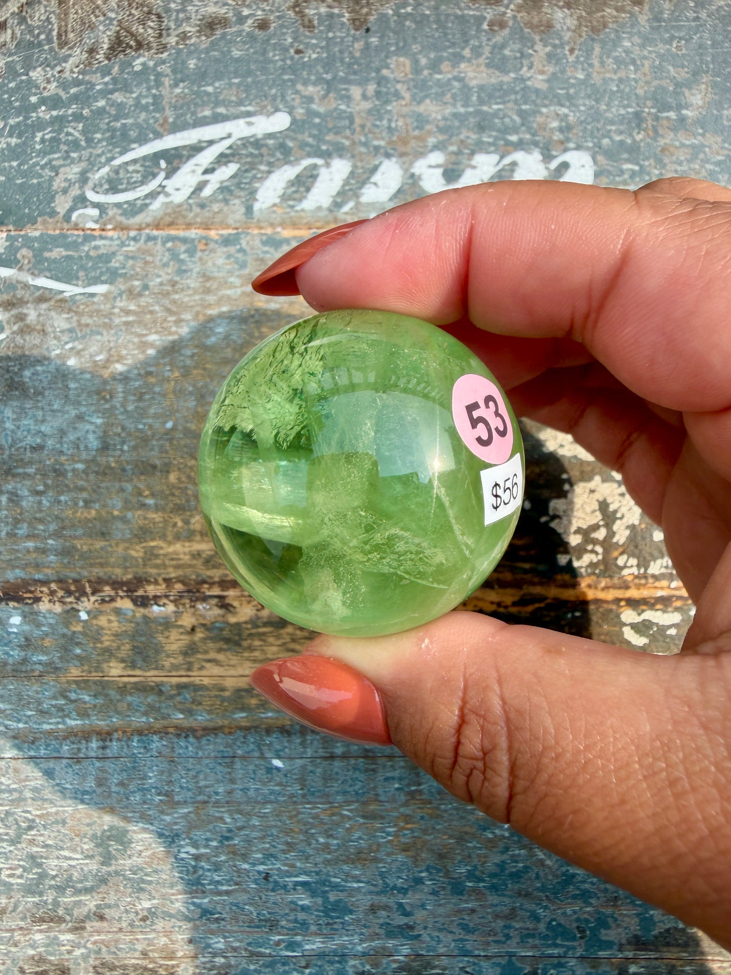 Gorgeous Lime Green Fluorite Sphere | Opt 53