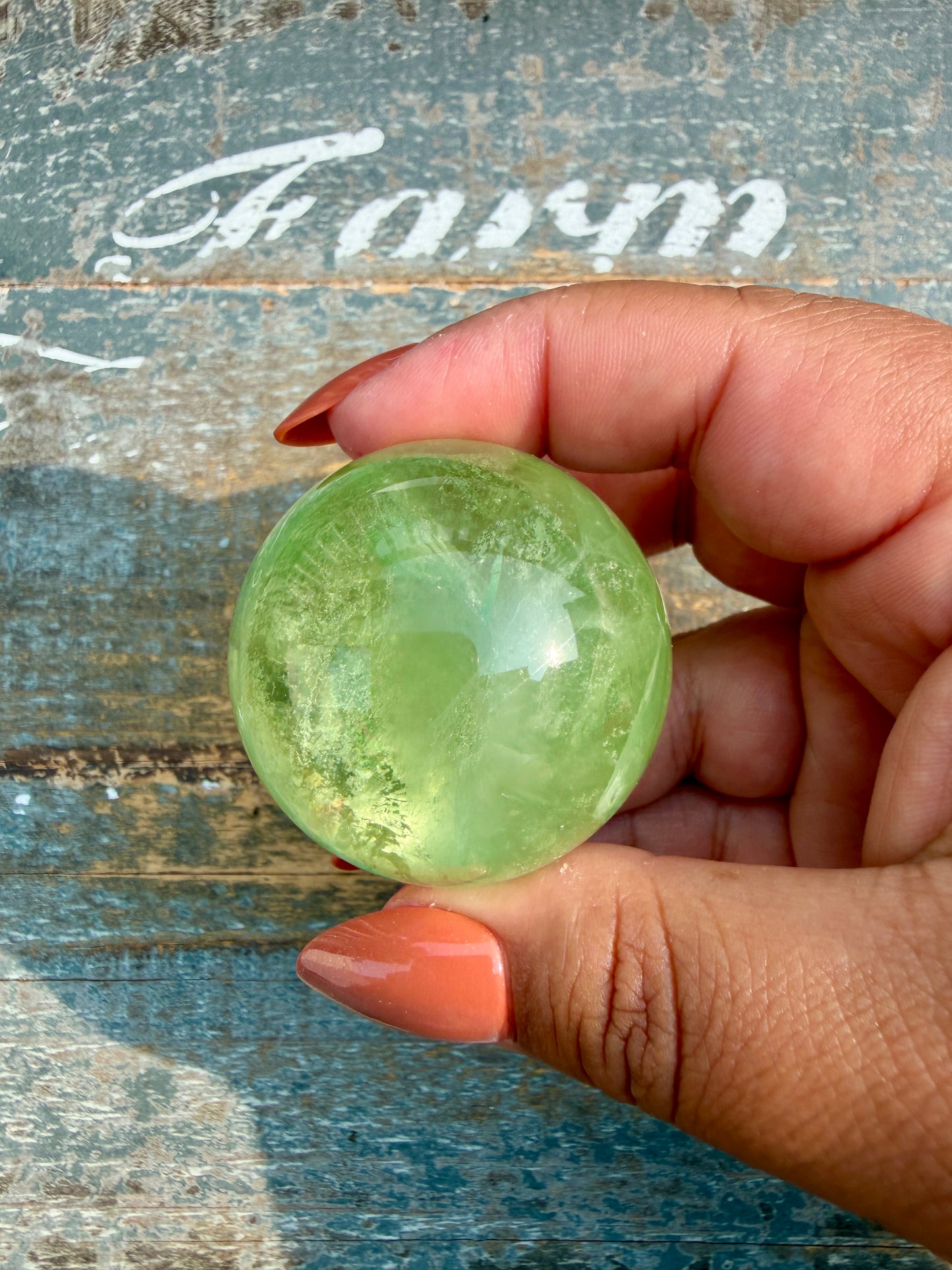 Gorgeous Lime Green Fluorite Sphere | Opt 53