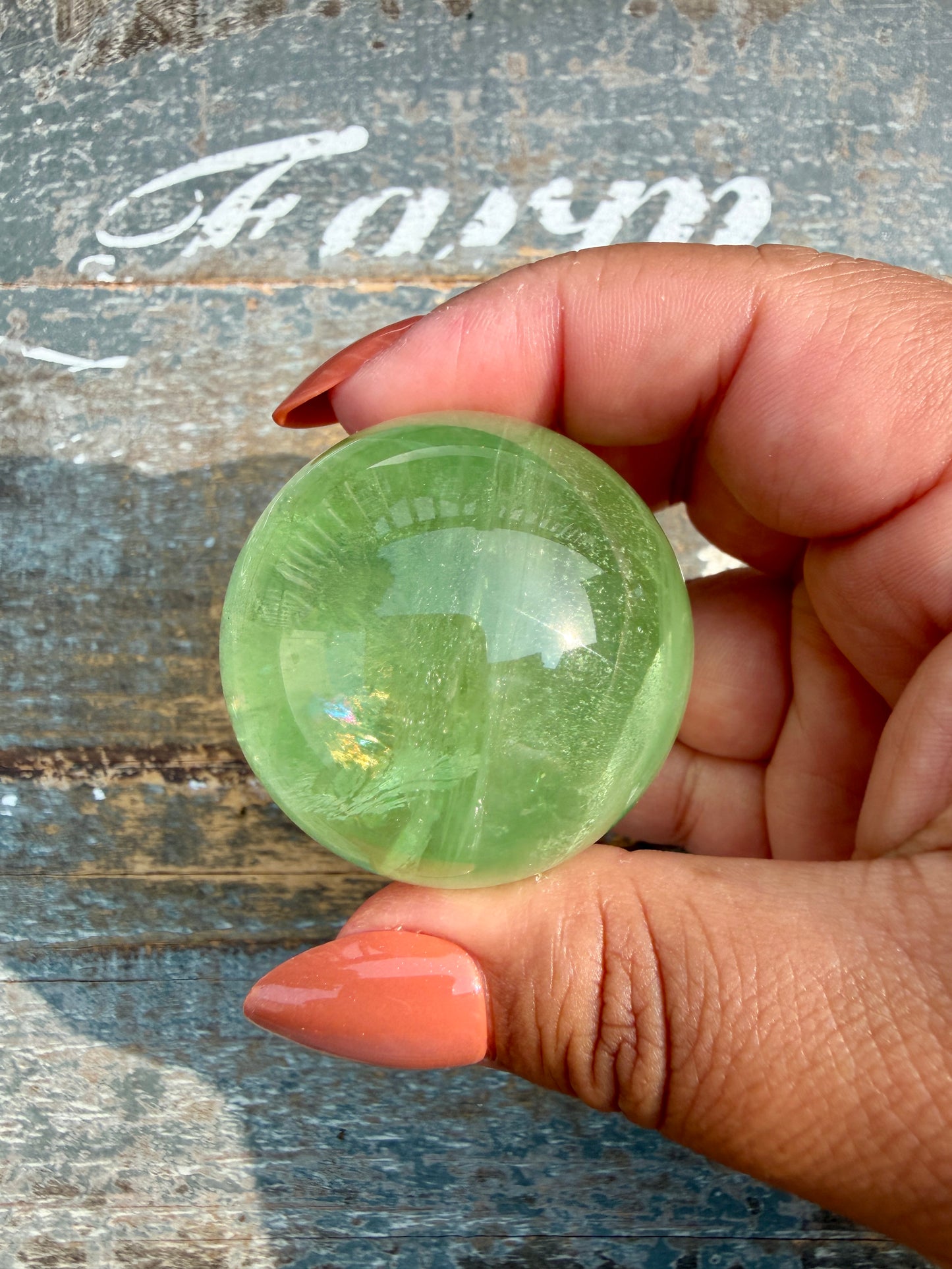 Gorgeous Lime Green Fluorite Sphere | Opt 53