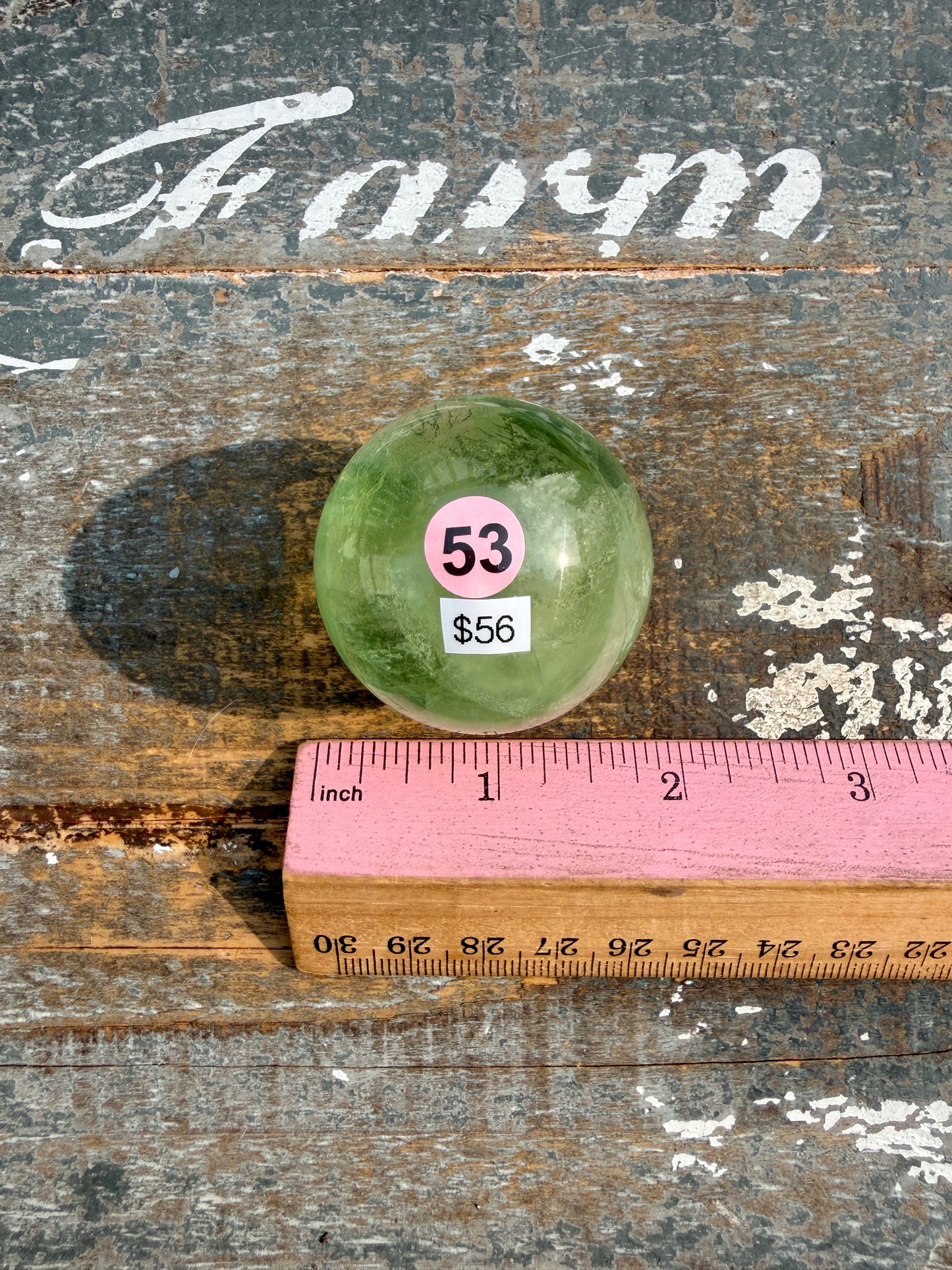 Gorgeous Lime Green Fluorite Sphere | Opt 53