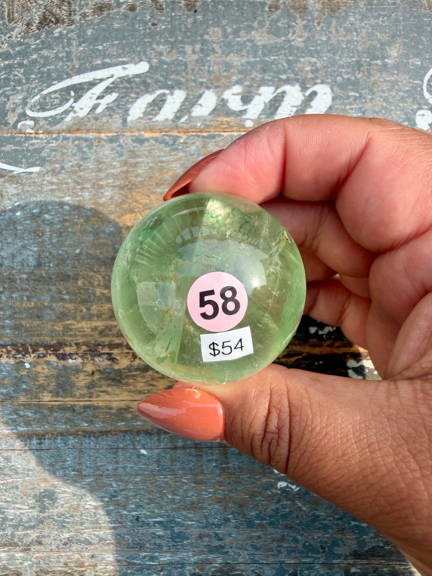 Gorgeous Lime Green Fluorite Sphere | Opt 58