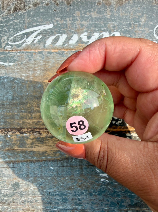 Gorgeous Lime Green Fluorite Sphere | Opt 58