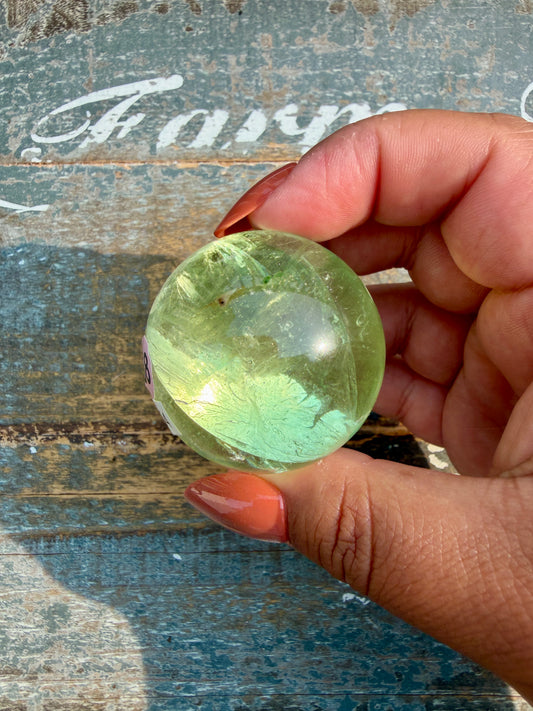 Gorgeous Lime Green Fluorite Sphere | Opt 58