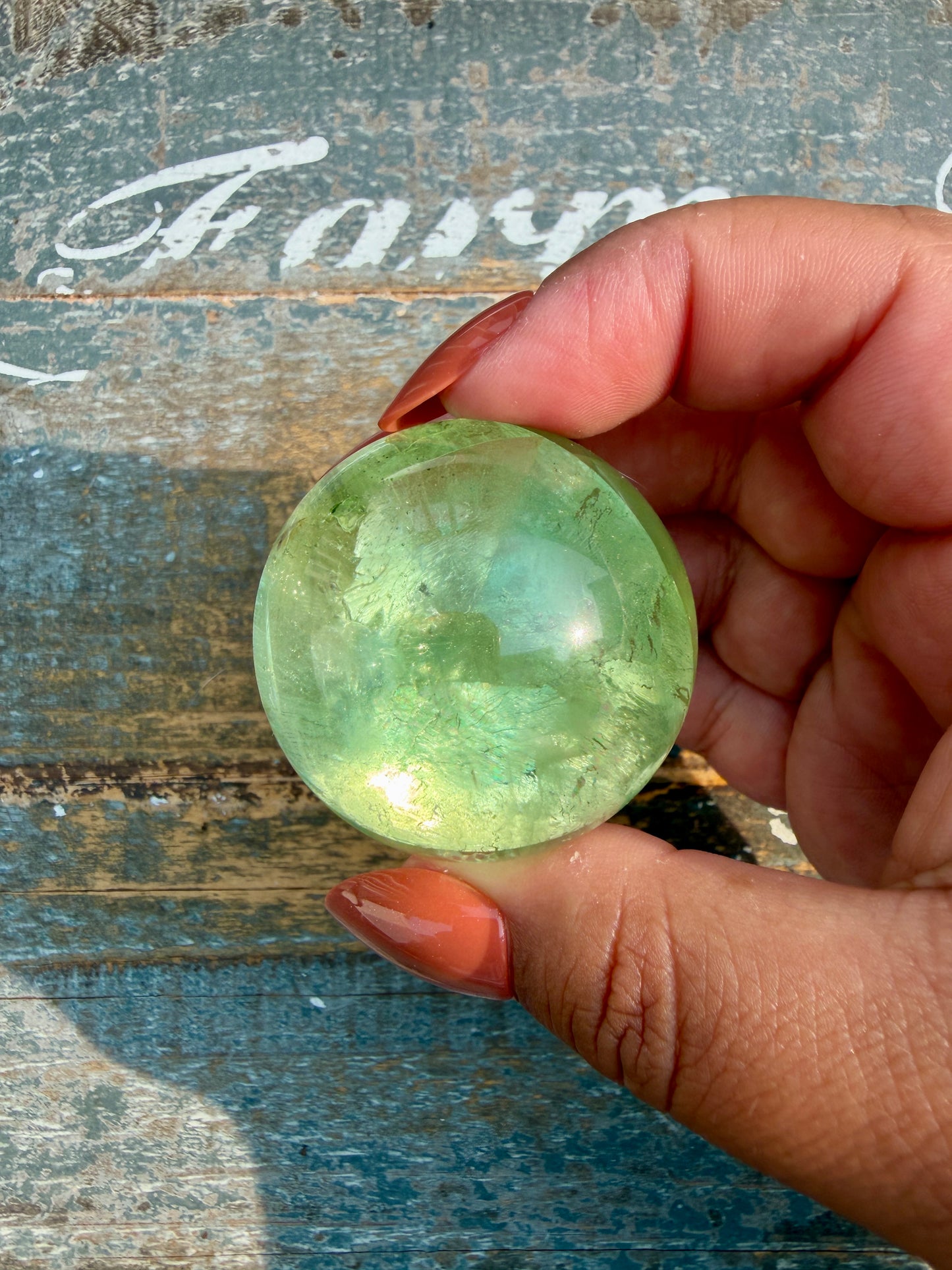 Gorgeous Lime Green Fluorite Sphere | Opt 58