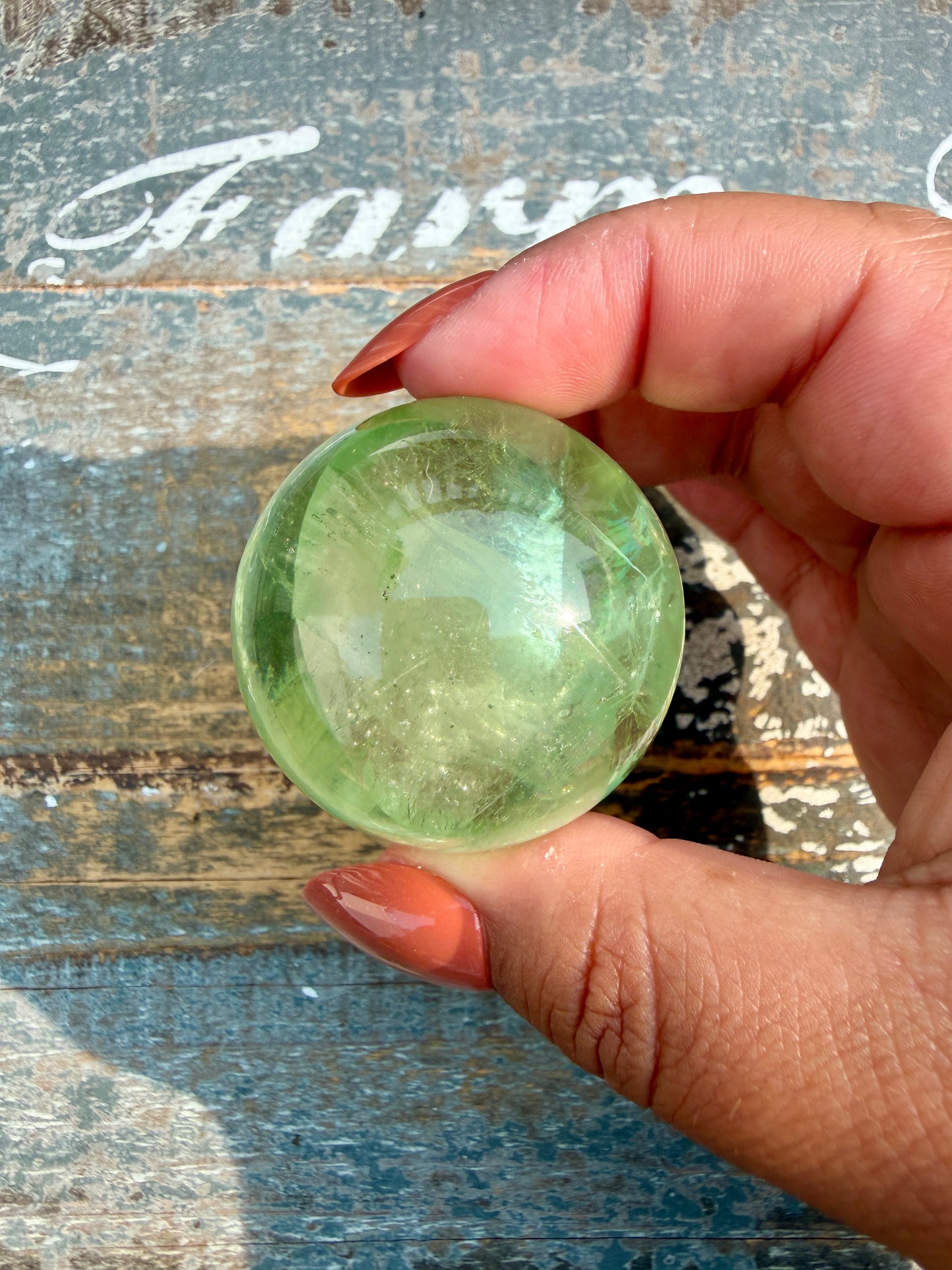Gorgeous Lime Green Fluorite Sphere | Opt 58