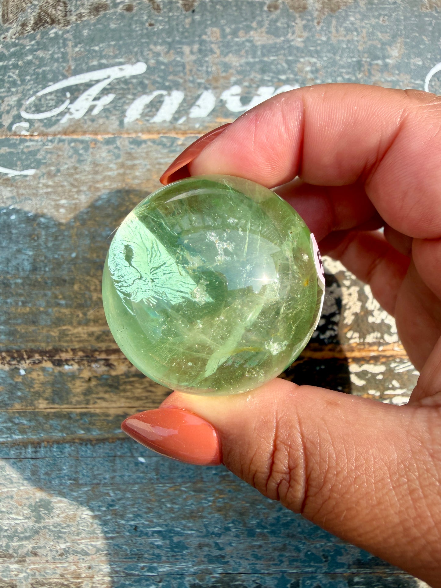 Gorgeous Lime Green Fluorite Sphere | Opt 58