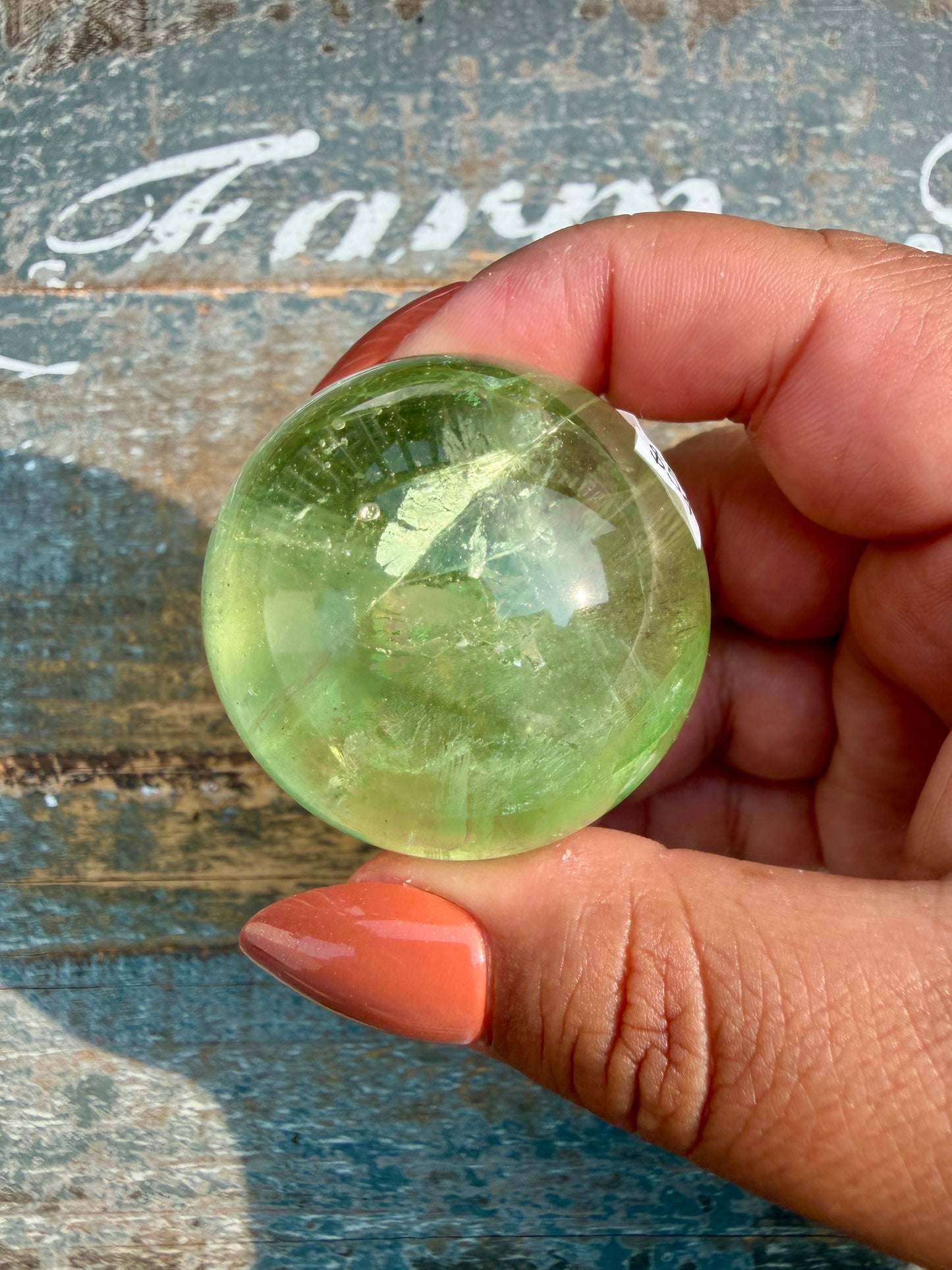 Gorgeous Lime Green Fluorite Sphere | Opt 58