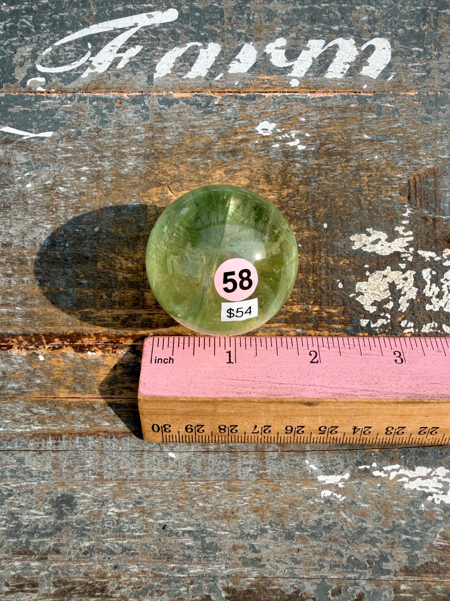 Gorgeous Lime Green Fluorite Sphere | Opt 58