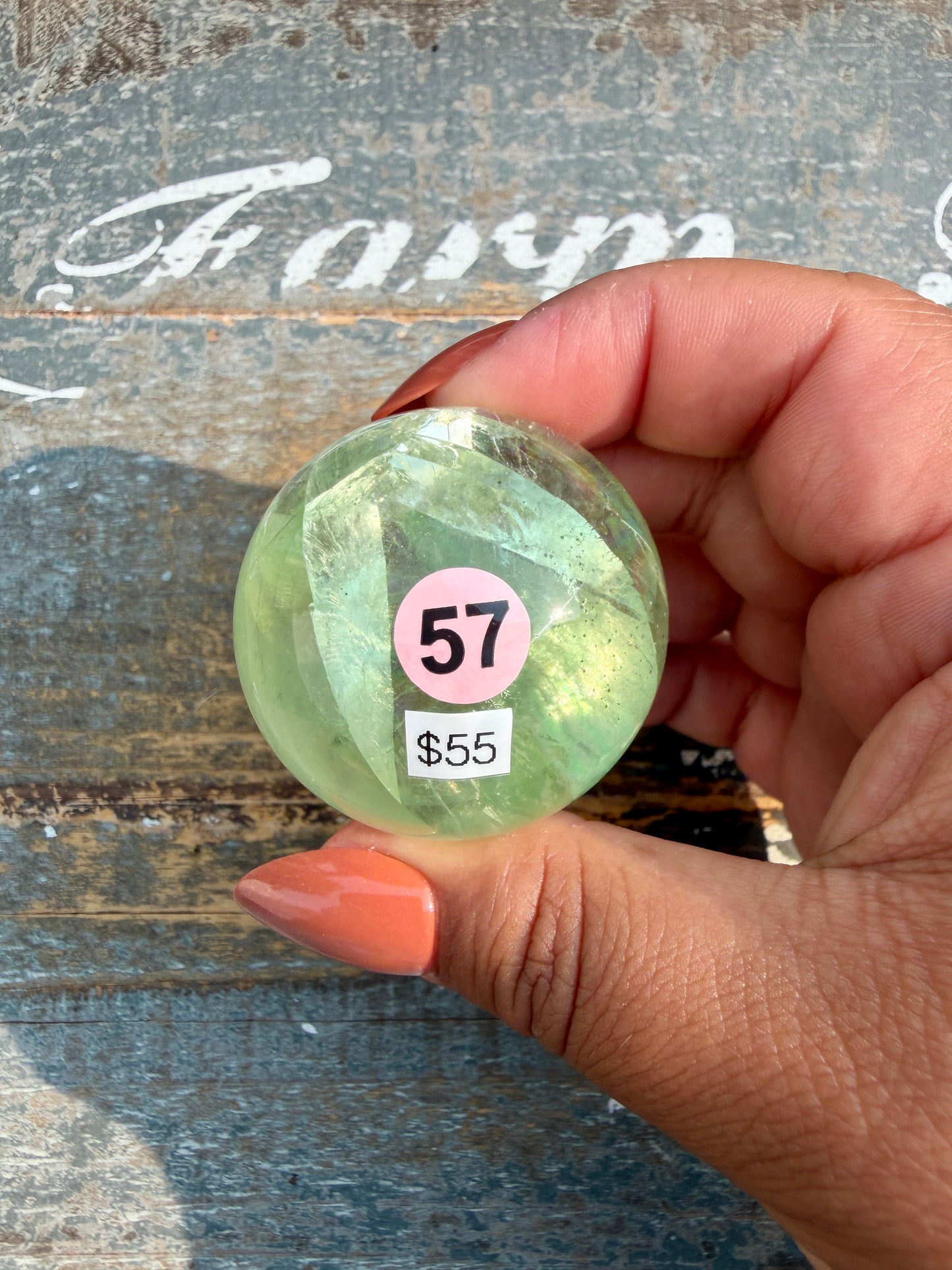 Gorgeous Lime Green Fluorite Sphere | Opt 57 *PYRITE INCLUSIONS