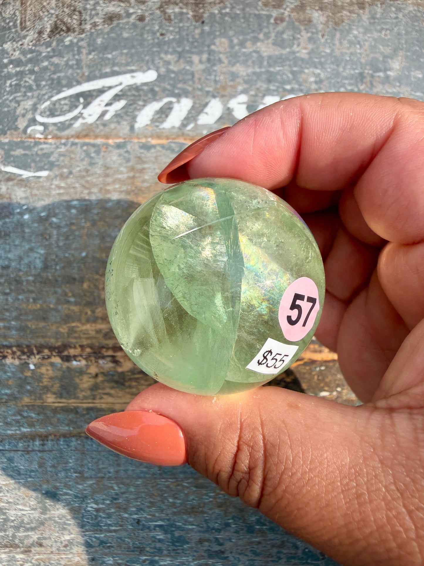 Gorgeous Lime Green Fluorite Sphere | Opt 57 *PYRITE INCLUSIONS