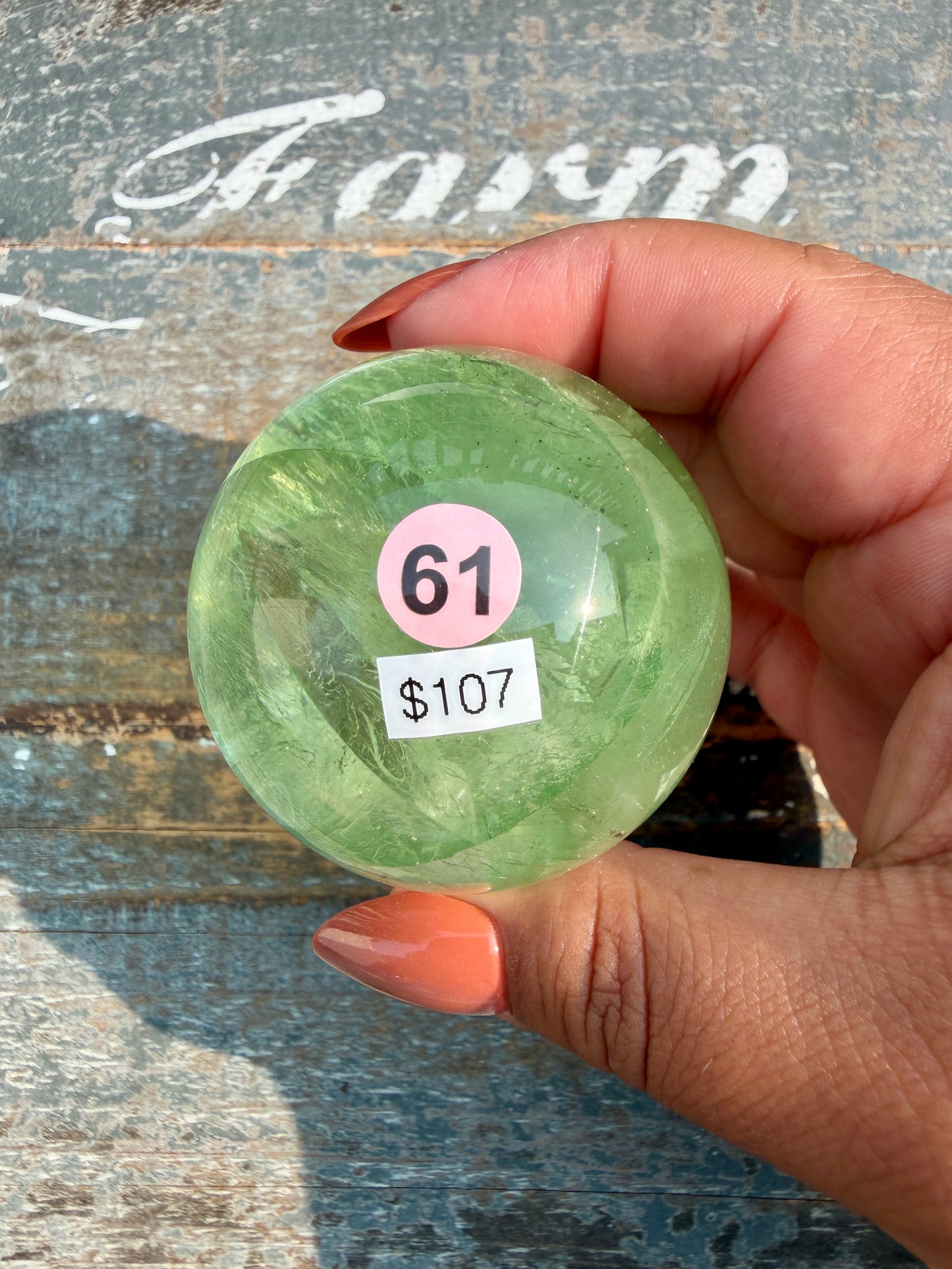 Gorgeous Lime Green Fluorite Sphere | Opt 61 *PYRITE INCLUSIONS