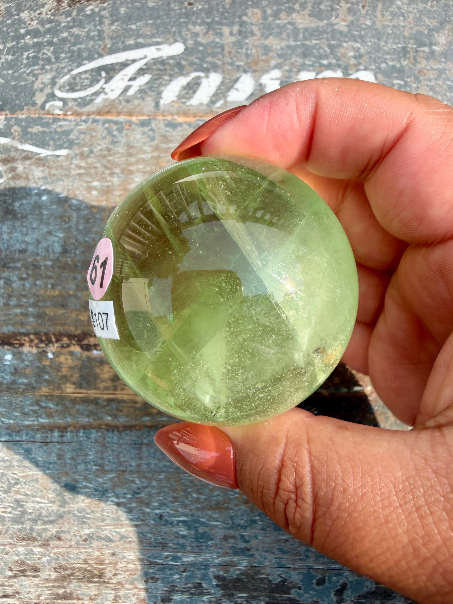Gorgeous Lime Green Fluorite Sphere | Opt 61 *PYRITE INCLUSIONS