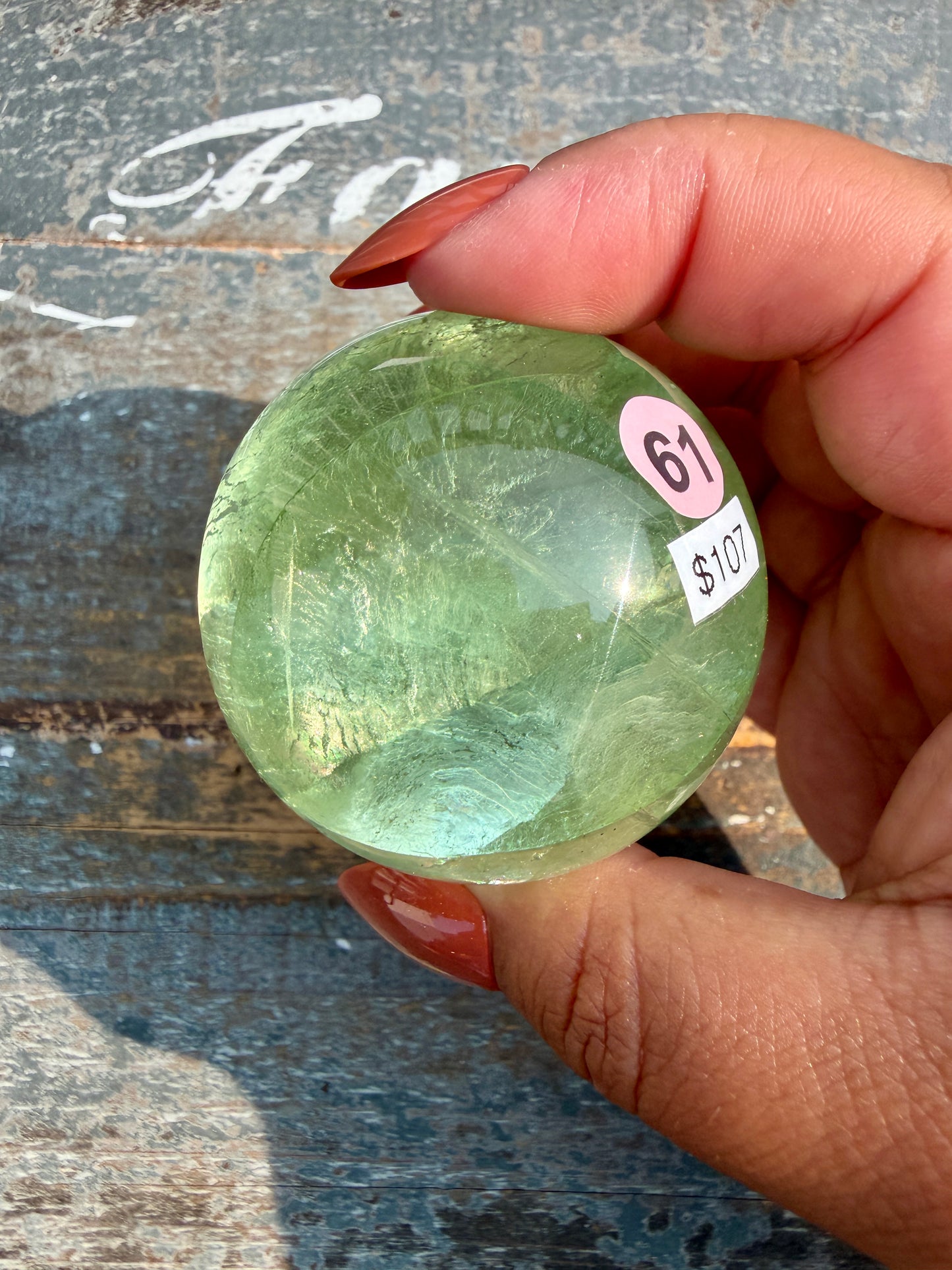 Gorgeous Lime Green Fluorite Sphere | Opt 61 *PYRITE INCLUSIONS