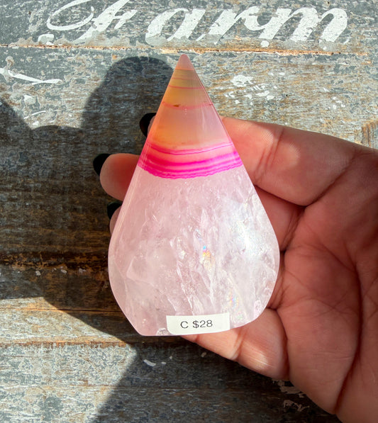 Gorgeous Dyed Pink Agate Flame | Opt C