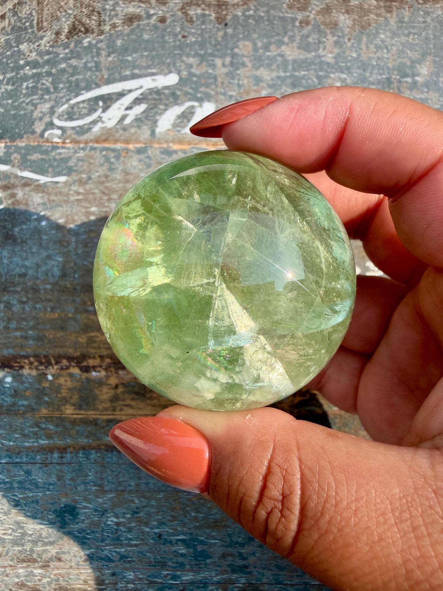Gorgeous Lime Green Fluorite Sphere | Opt 59 *PYRITE INCLUSIONS