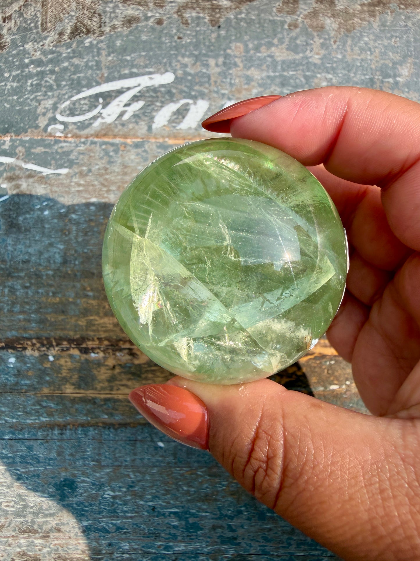 Gorgeous Lime Green Fluorite Sphere | Opt 59 *PYRITE INCLUSIONS