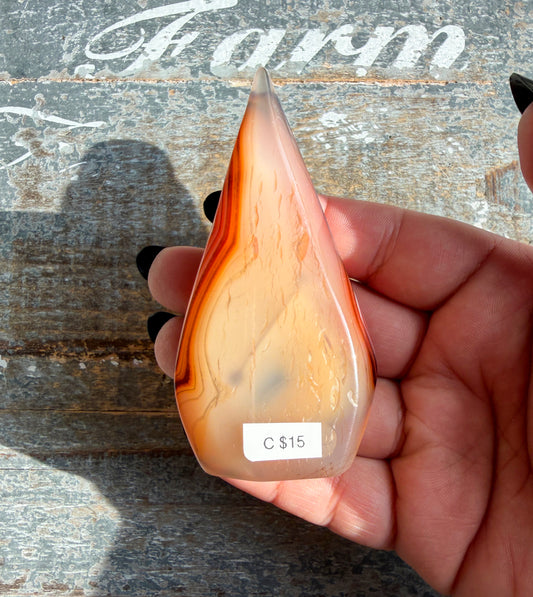 Gorgeous Banded Carnelian Flame | Opt C