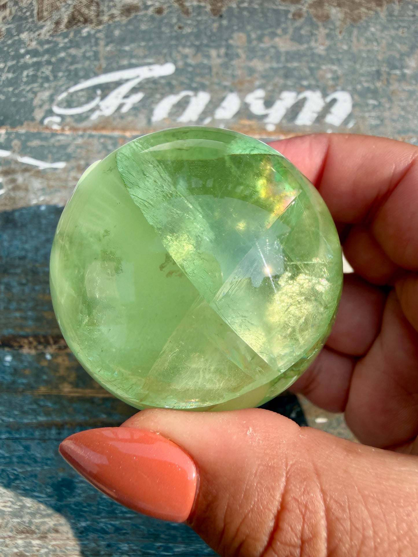 Gorgeous Lime Green Fluorite Sphere | Opt 59 *PYRITE INCLUSIONS