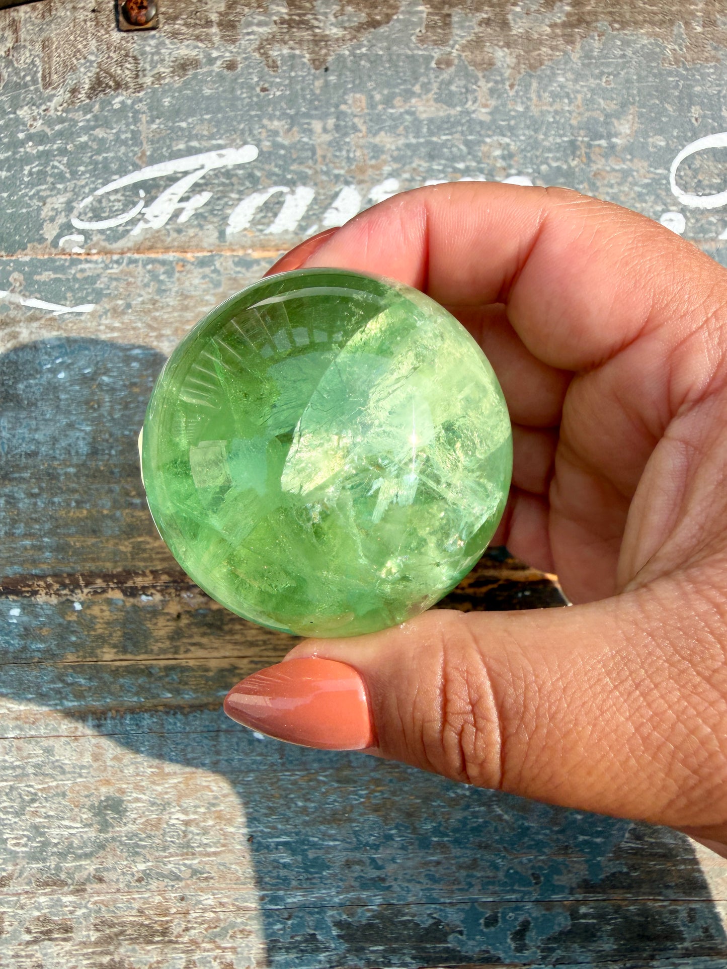 Gorgeous Lime Green Fluorite Sphere | Opt 60