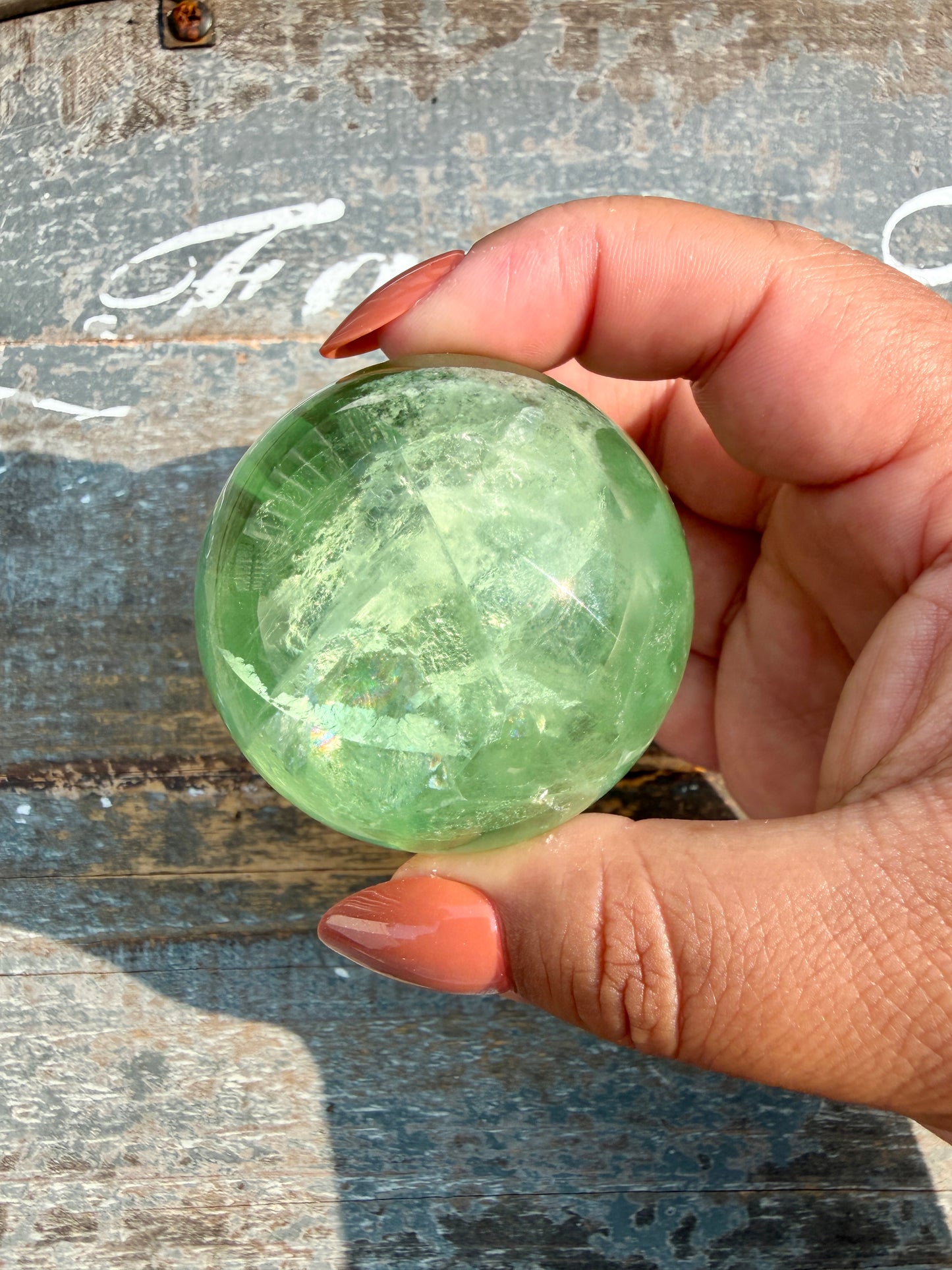 Gorgeous Lime Green Fluorite Sphere | Opt 60