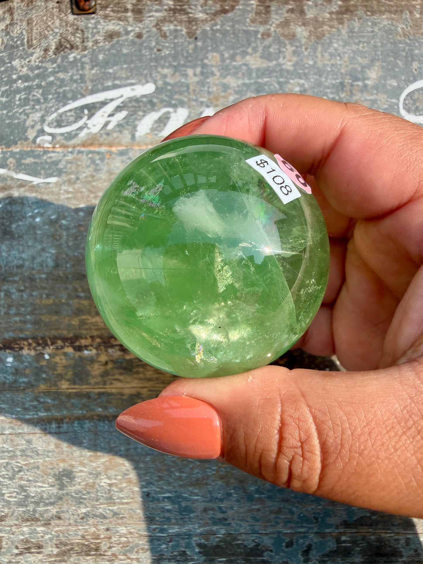 Gorgeous Lime Green Fluorite Sphere | Opt 60