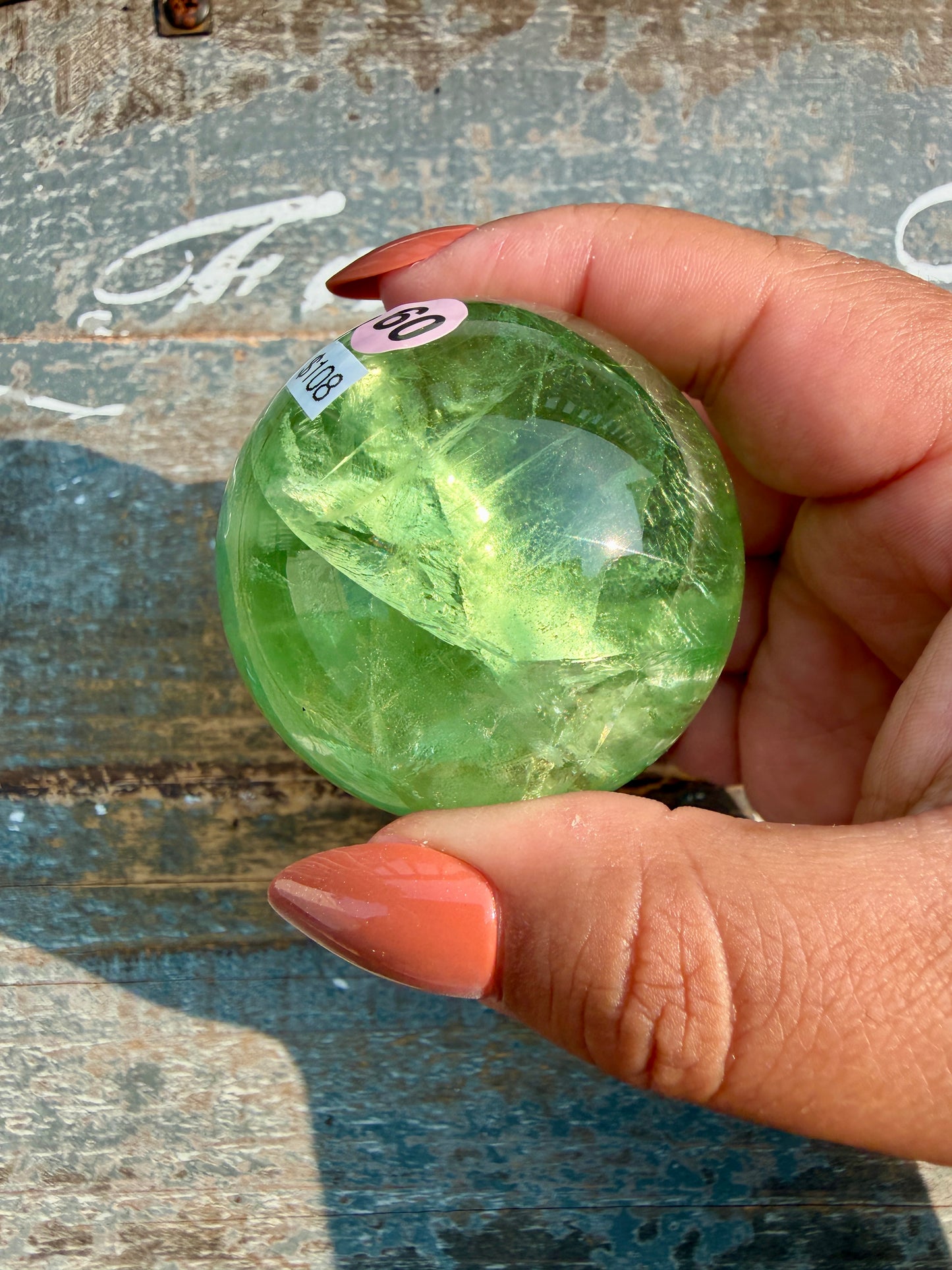 Gorgeous Lime Green Fluorite Sphere | Opt 60
