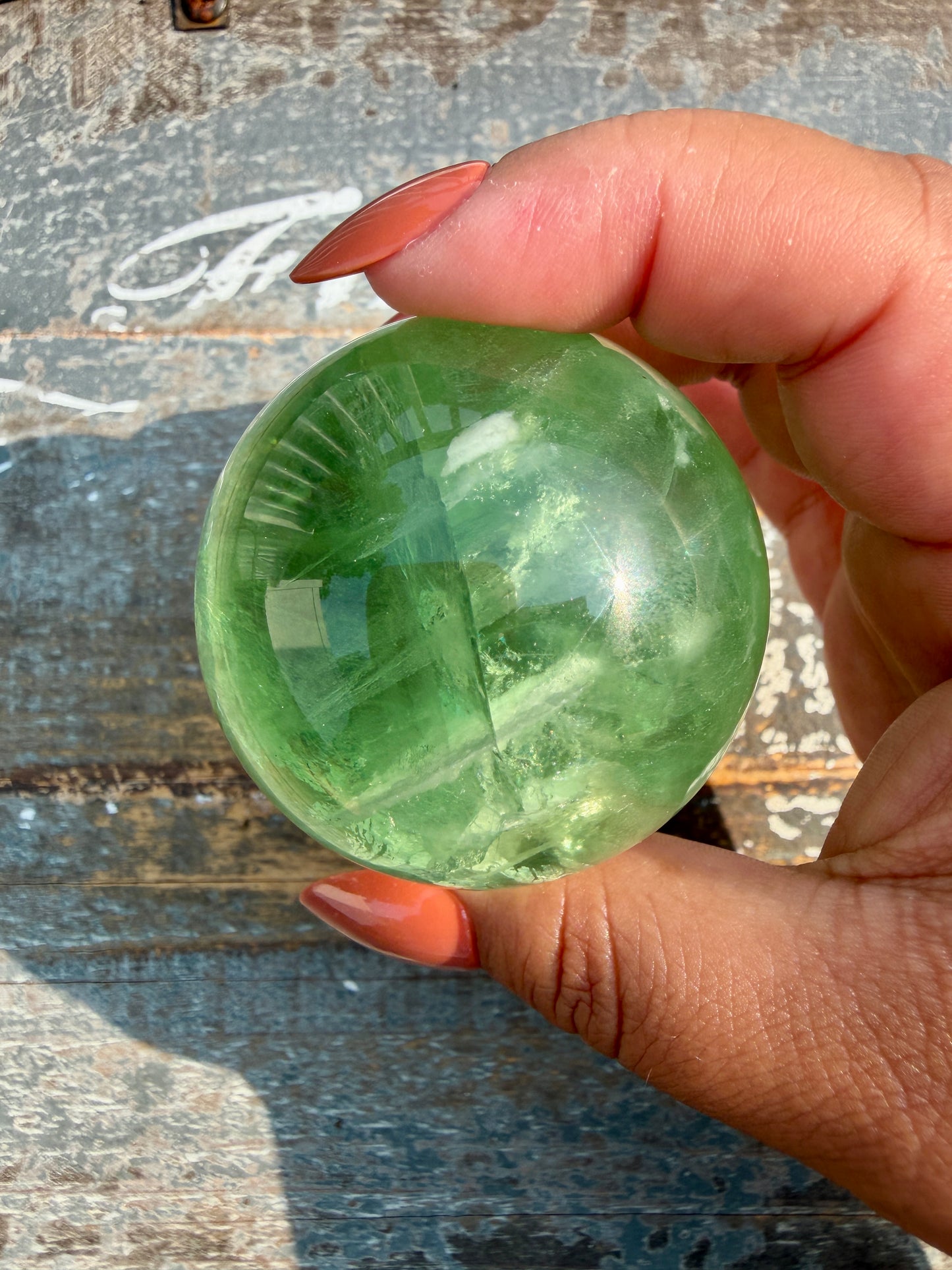 Gorgeous Lime Green Fluorite Sphere | Opt 60