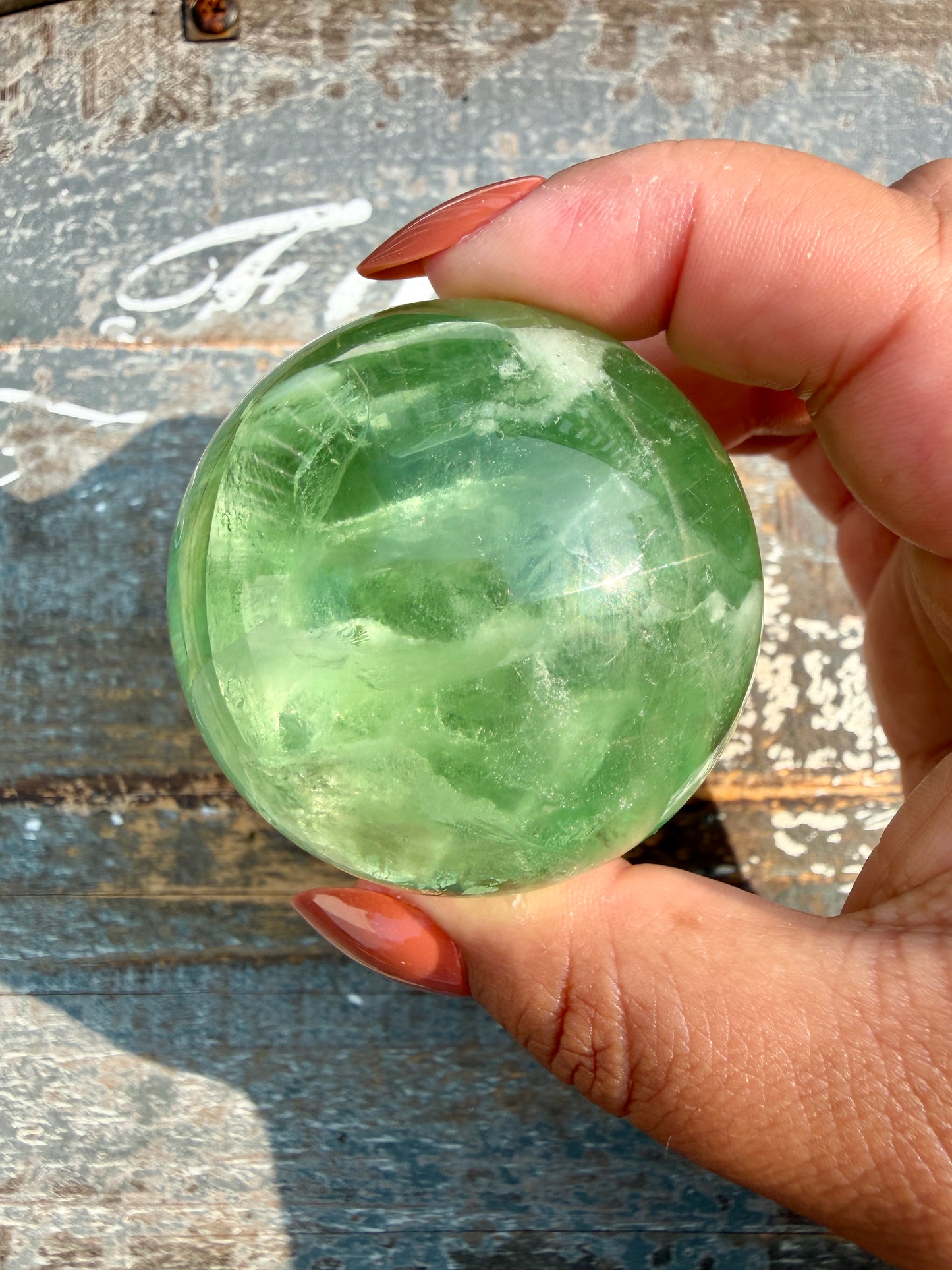 Gorgeous Lime Green Fluorite Sphere | Opt 60