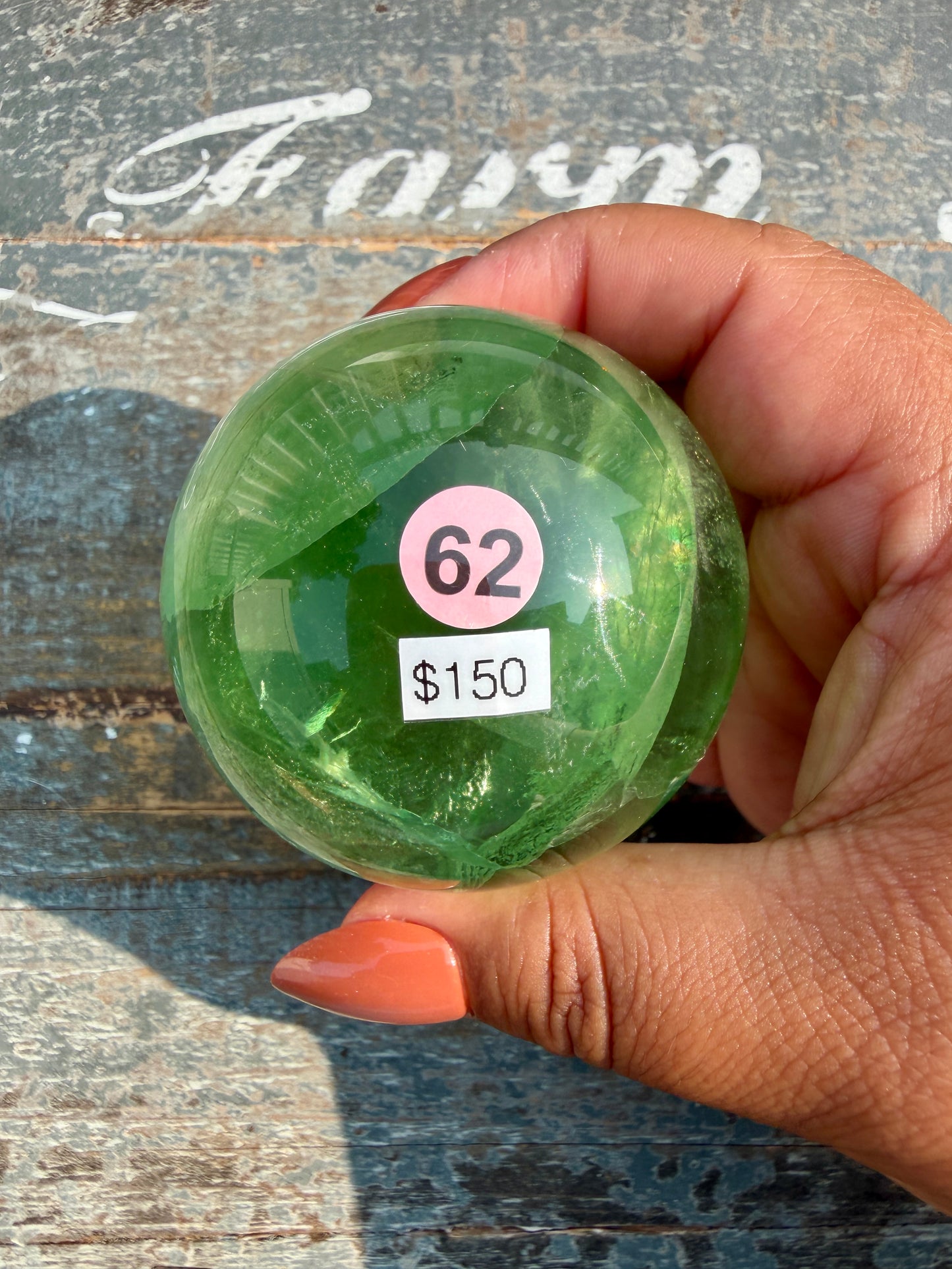 Gorgeous Lime Green Fluorite Sphere | Opt 62