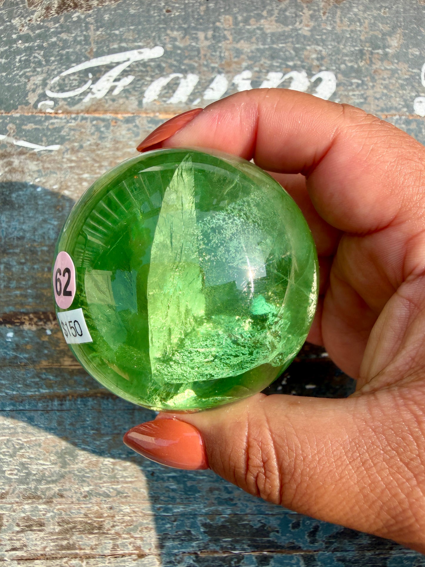 Gorgeous Lime Green Fluorite Sphere | Opt 62