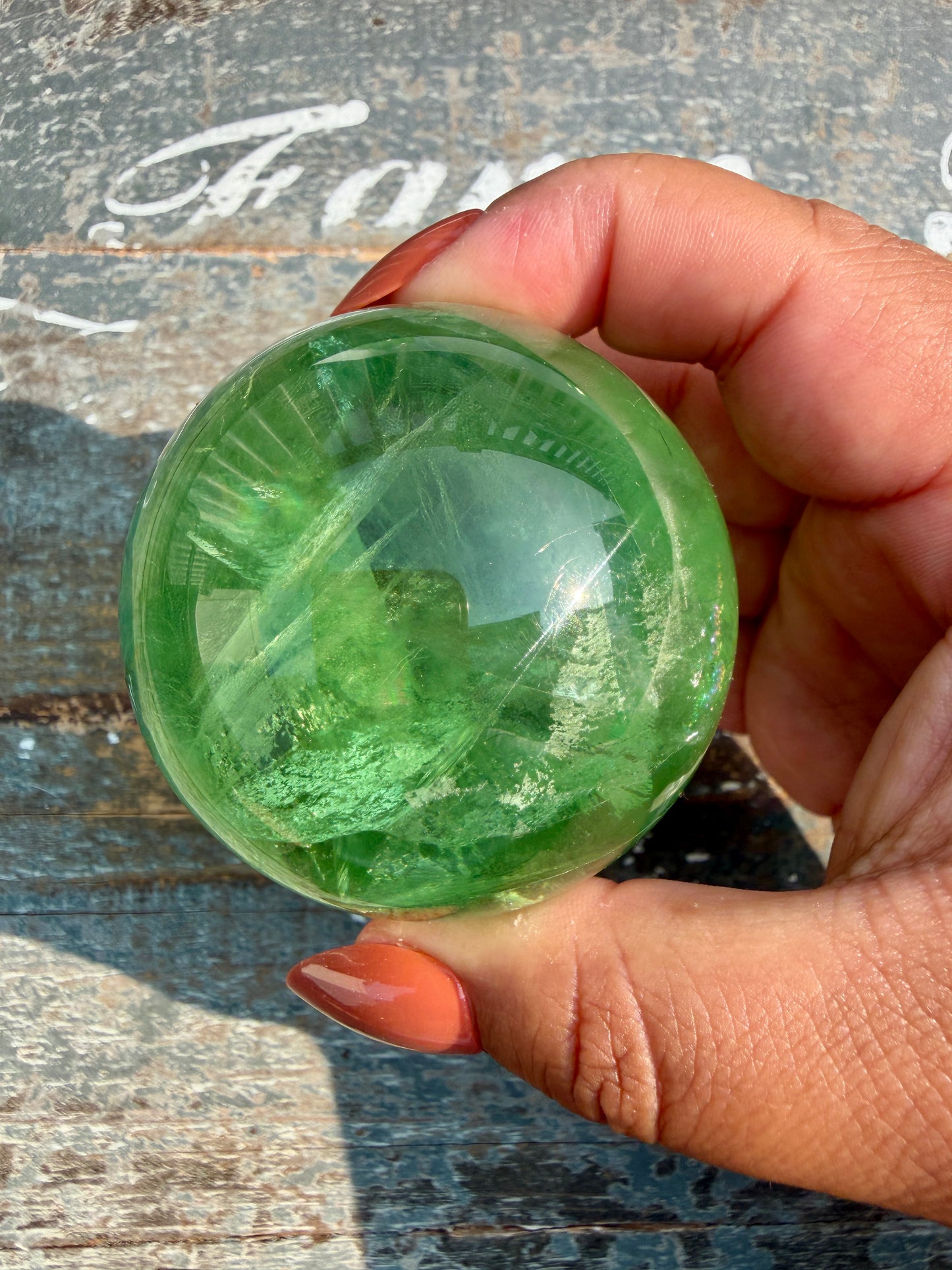 Gorgeous Lime Green Fluorite Sphere | Opt 62