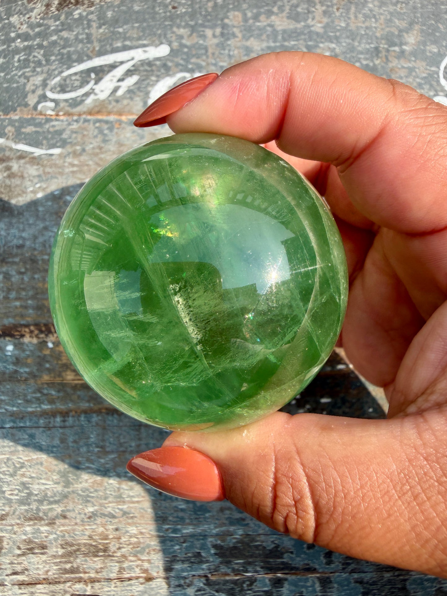 Gorgeous Lime Green Fluorite Sphere | Opt 62