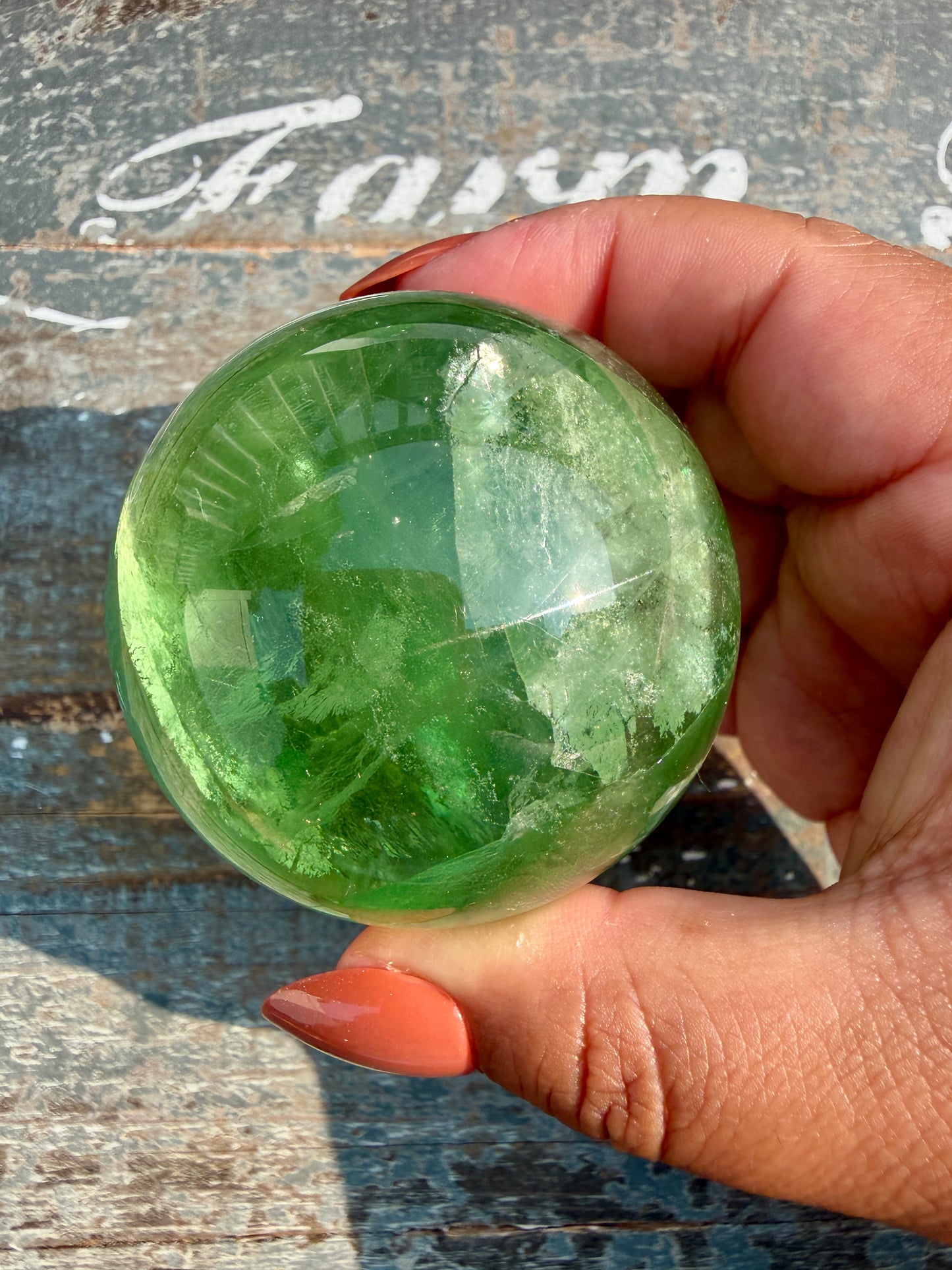 Gorgeous Lime Green Fluorite Sphere | Opt 62