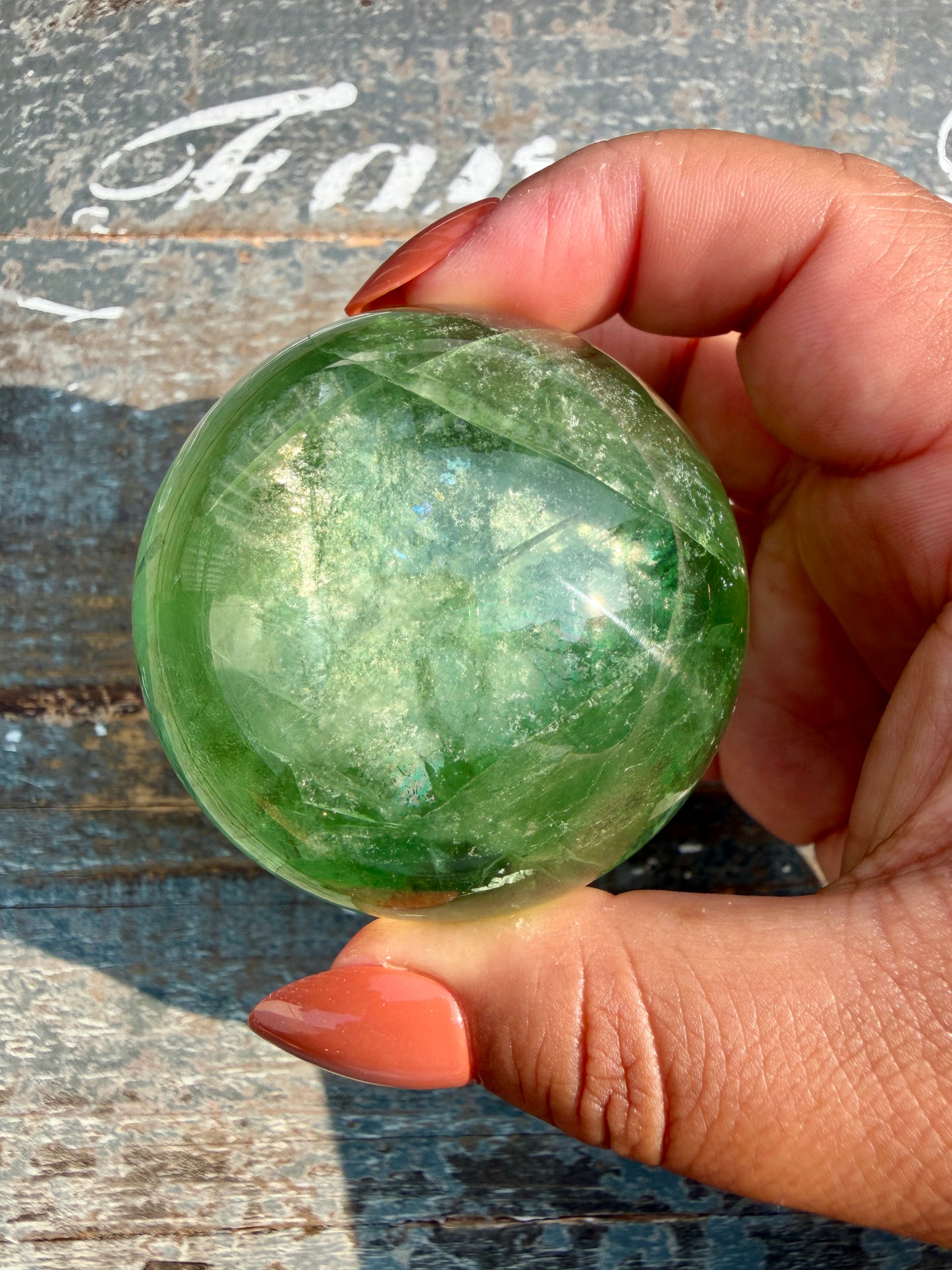 Gorgeous Lime Green Fluorite Sphere | Opt 62