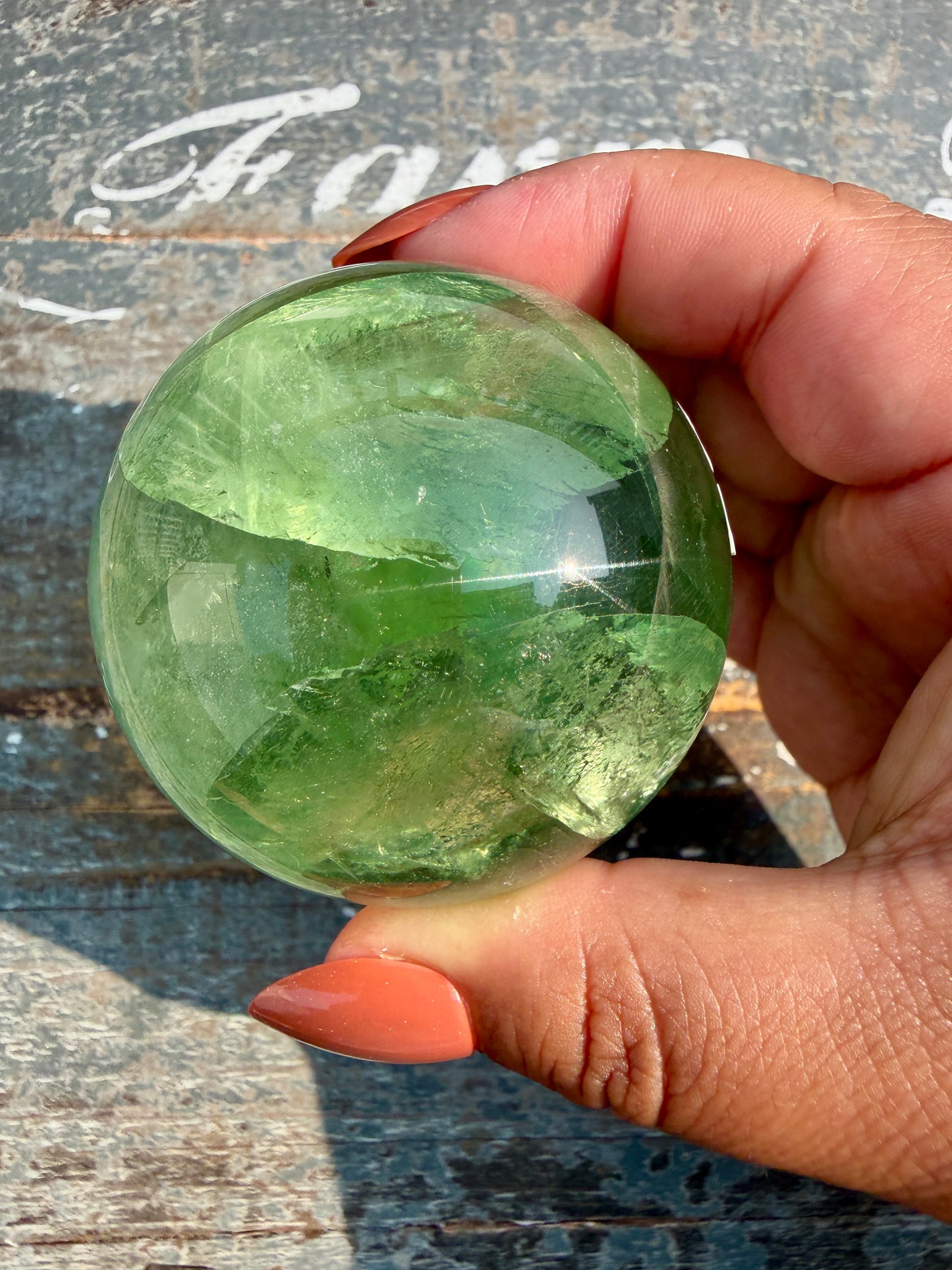 Gorgeous Lime Green Fluorite Sphere | Opt 62