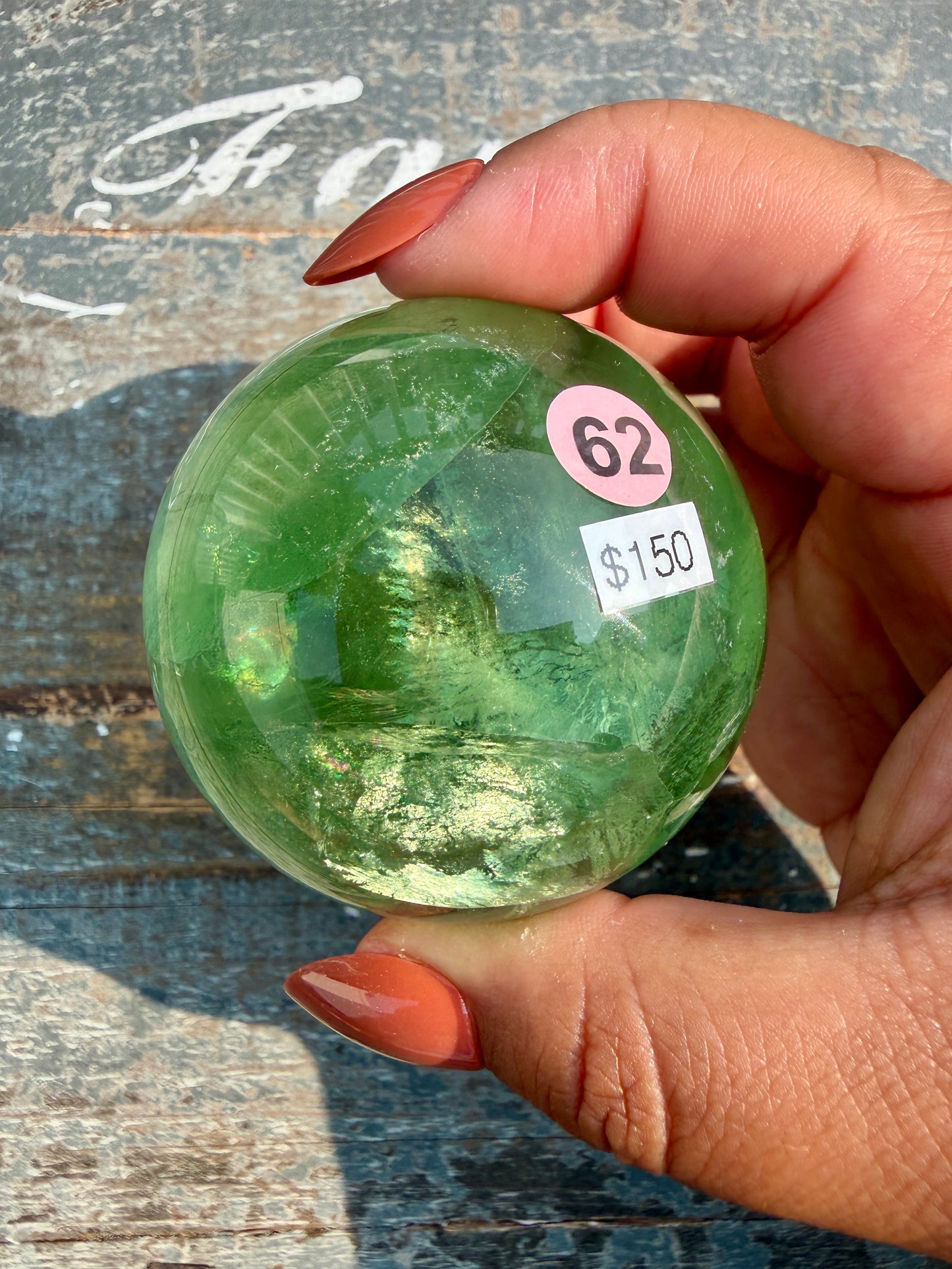Gorgeous Lime Green Fluorite Sphere | Opt 62