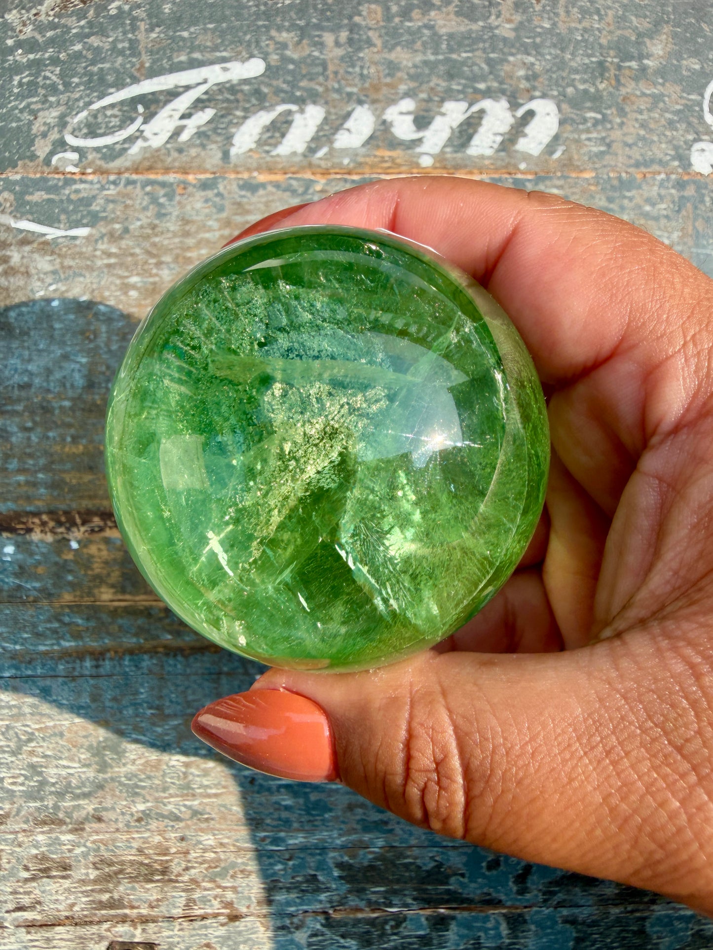 Gorgeous Lime Green Fluorite Sphere | Opt 62