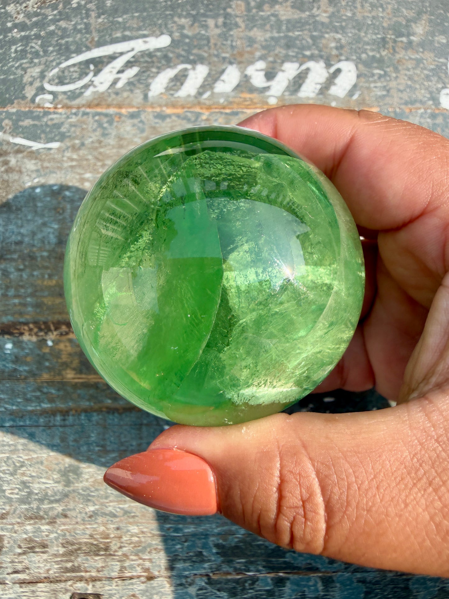 Gorgeous Lime Green Fluorite Sphere | Opt 62