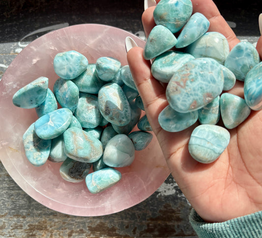 One (1) Gorgeous Authentic Larimar Tumble from the Dominican Republic