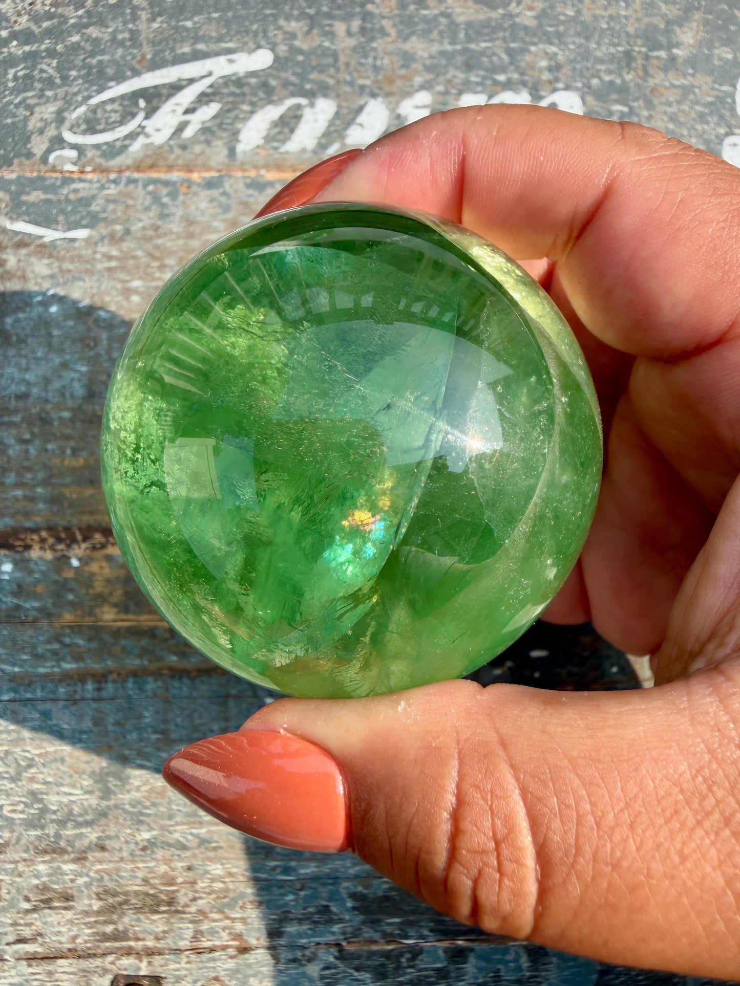 Gorgeous Lime Green Fluorite Sphere | Opt 62