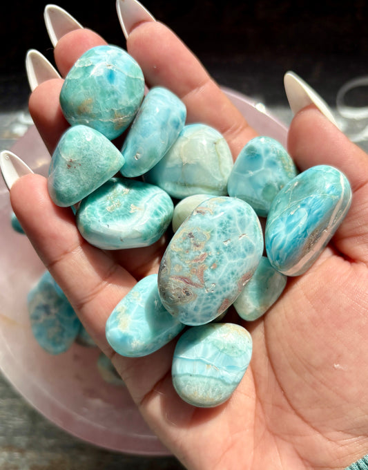 One (1) Gorgeous Authentic Larimar Tumble from the Dominican Republic