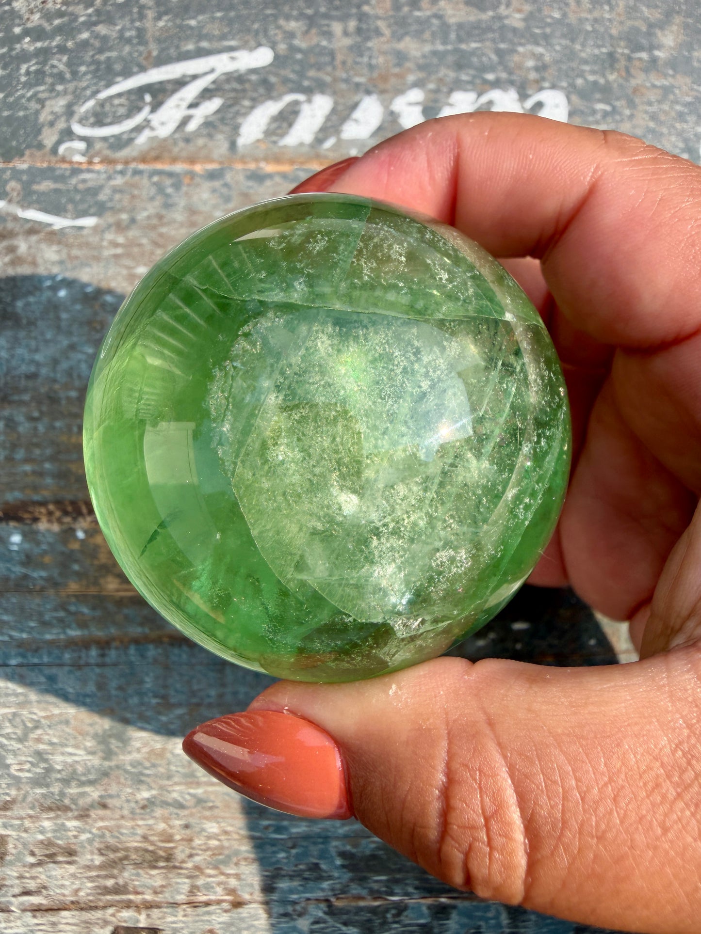 Gorgeous Lime Green Fluorite Sphere | Opt 62