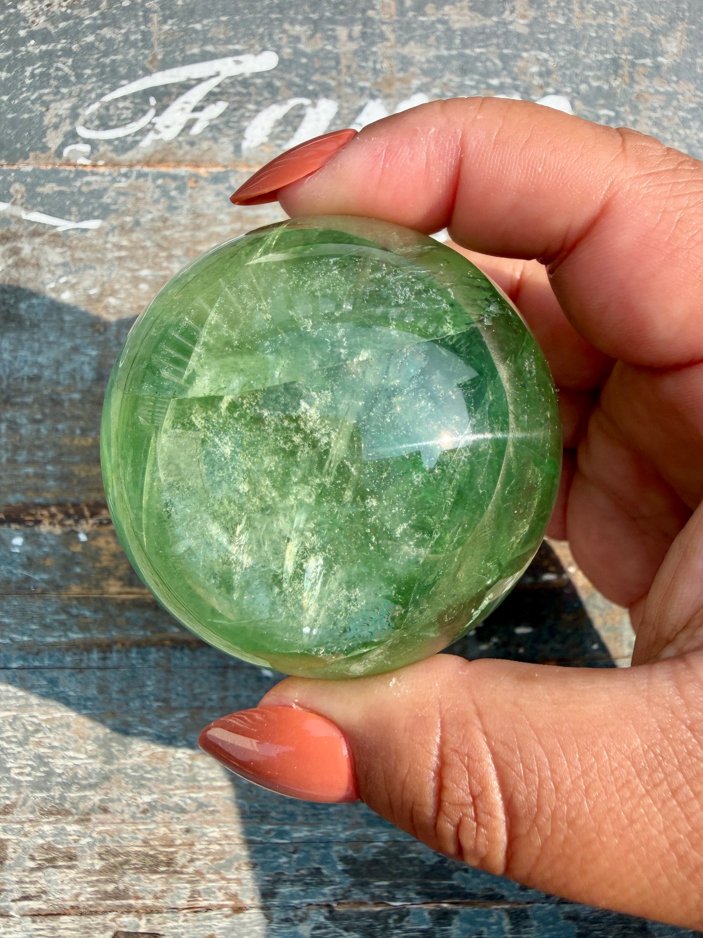 Gorgeous Lime Green Fluorite Sphere | Opt 62
