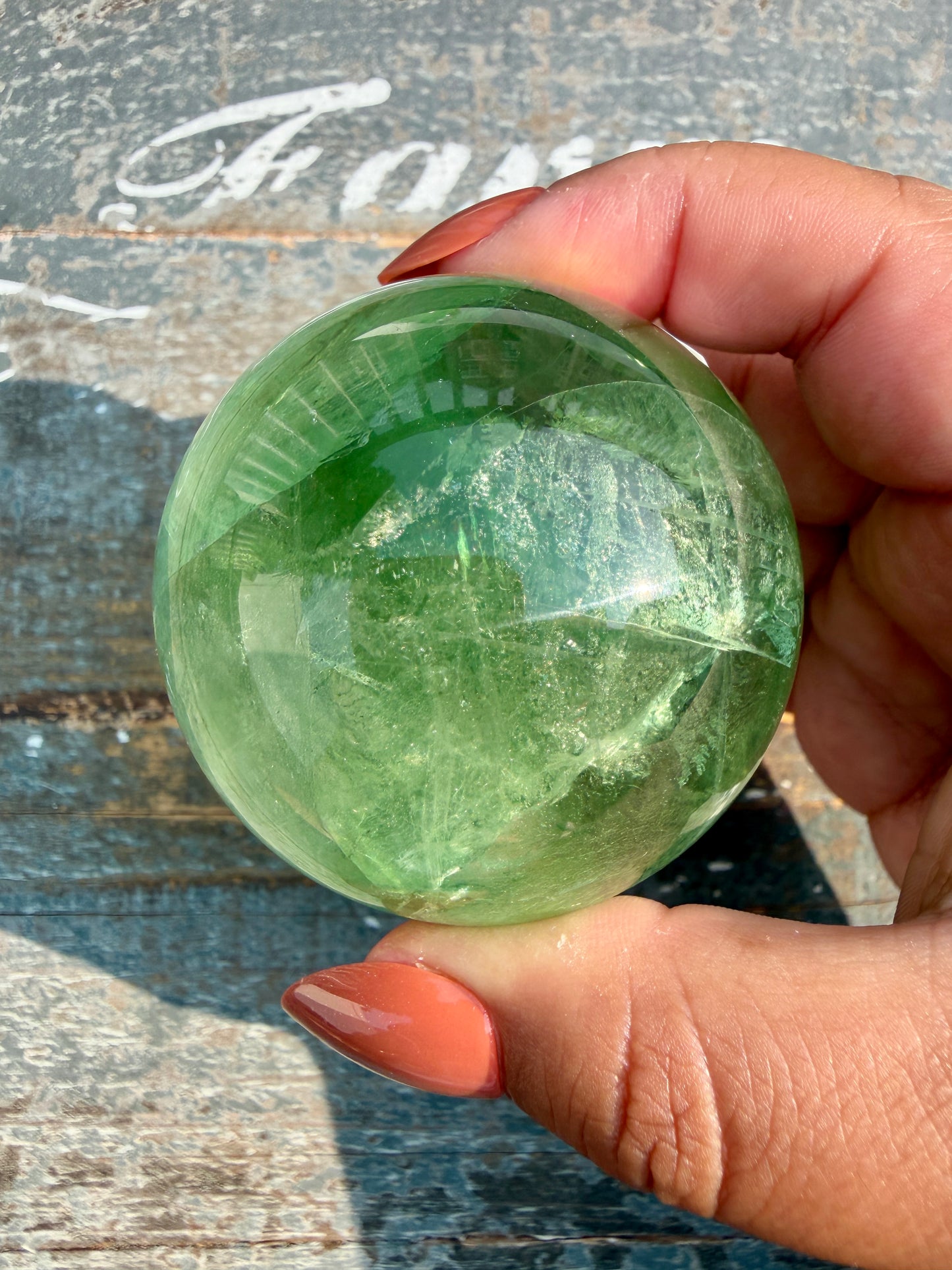 Gorgeous Lime Green Fluorite Sphere | Opt 62